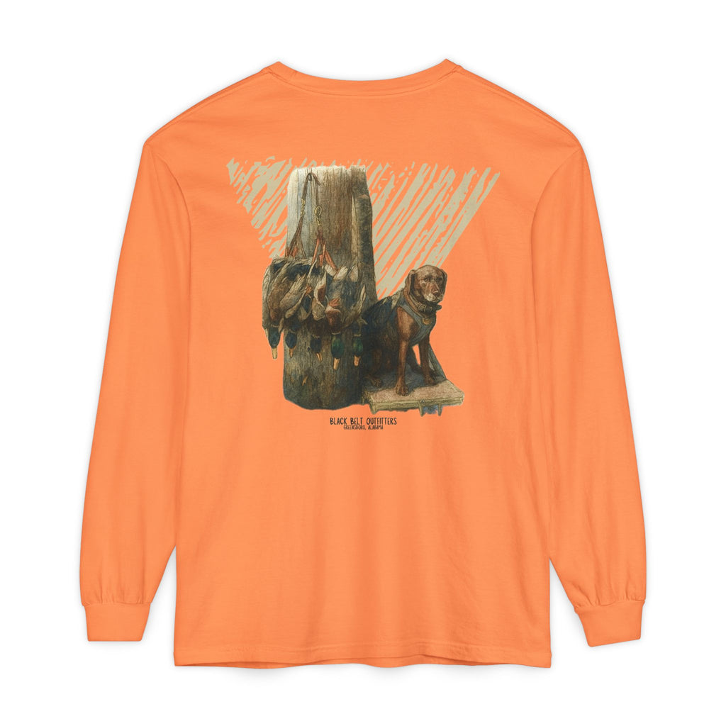 Ducks of the Day Unisex Garment-Dyed Long Sleeve T-Shirt, Casual Wear, Gift for Him/Her, Streetwear, Everyday Comfort, Comfortable Layering