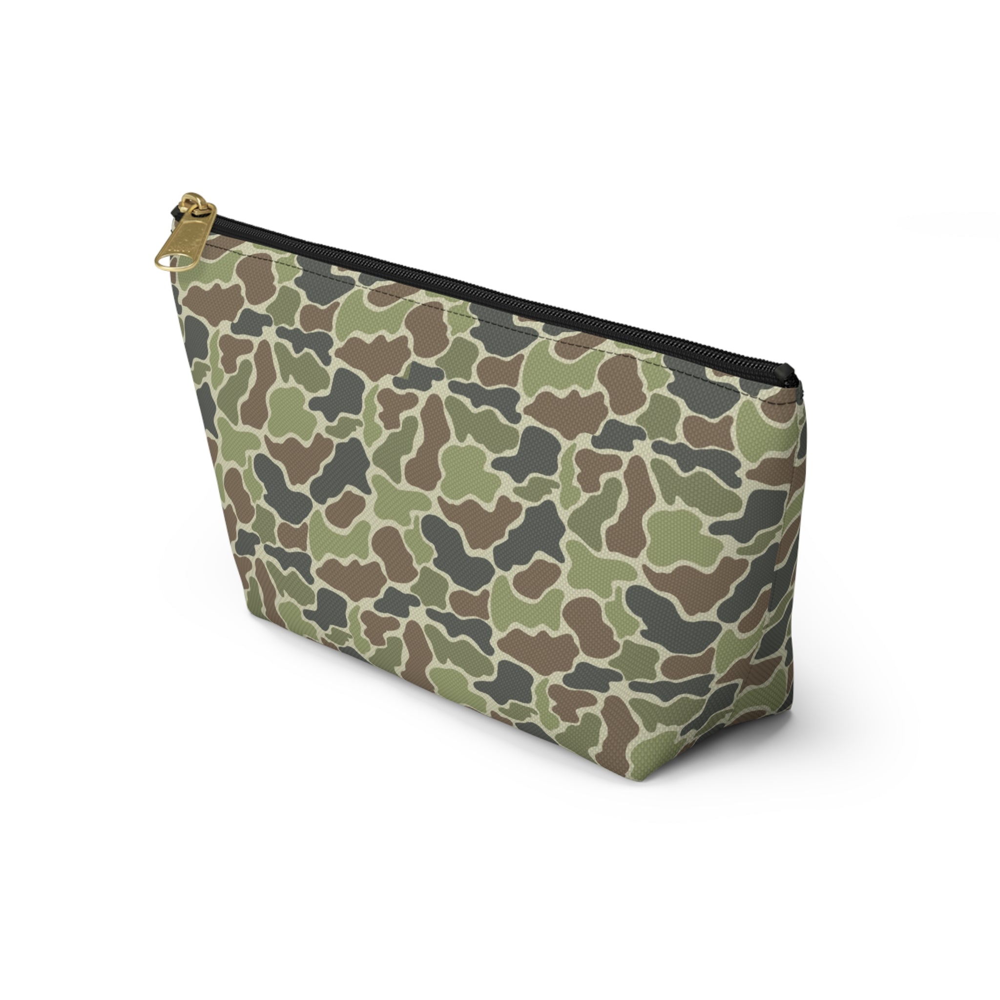 Old School Camo Accessory Pouch, Trendy Makeup Bag, Military Style Zipper Pouch, Perfect for Travel & Gifts, Camouflage Organizer
