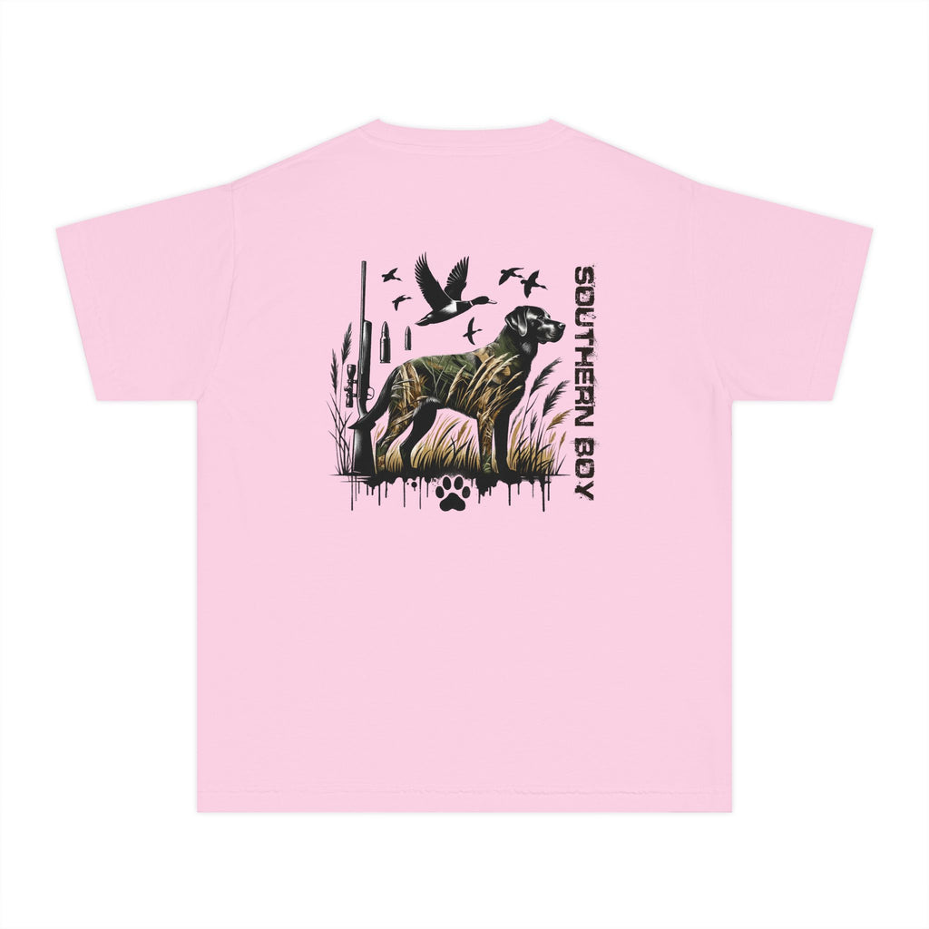 SOUTHERN BOY Hunting Dog Youth Midweight Tee - Fun Farm-Themed Shirt