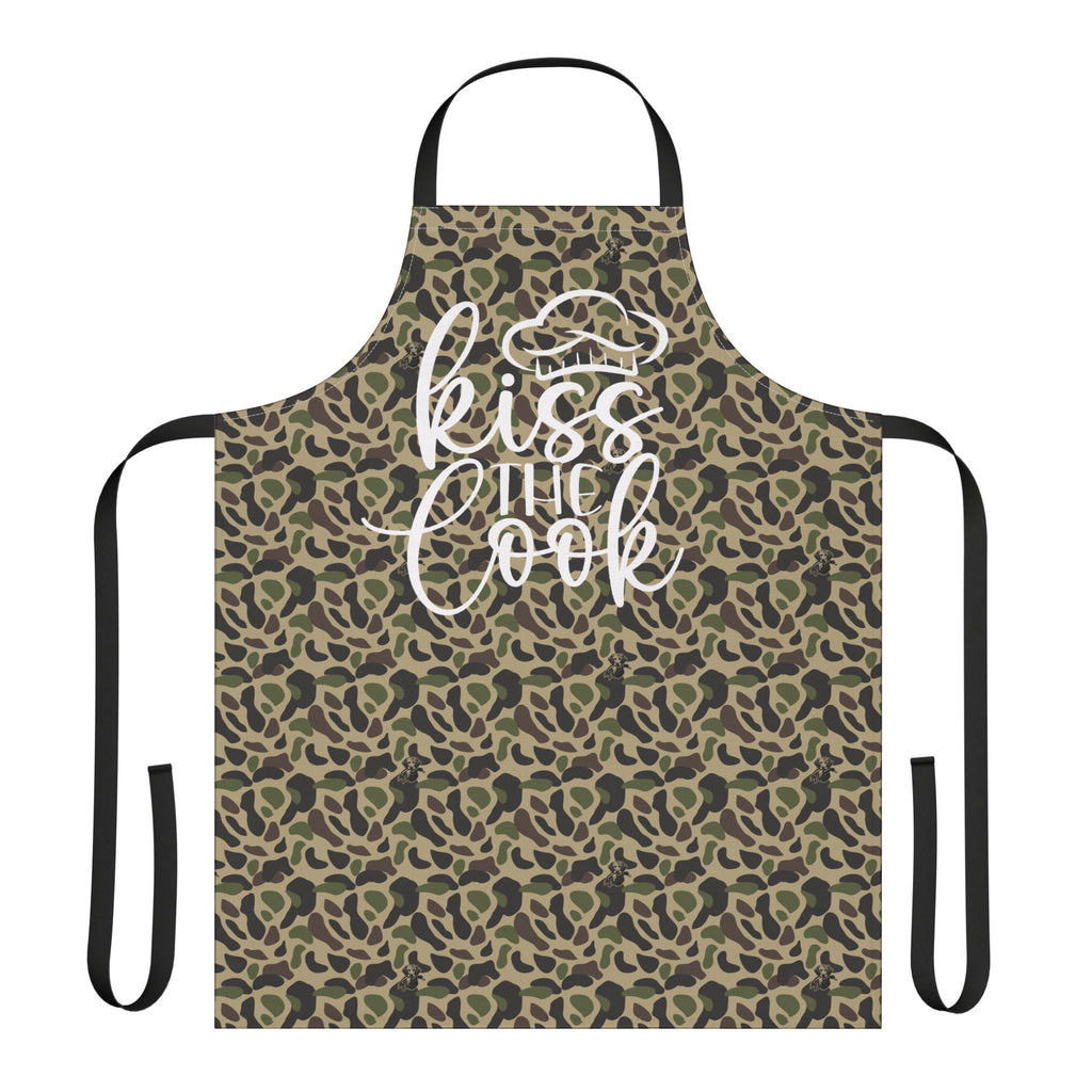 RiverDog Duck Hunting Camo Chef Apron — "Kiss The Cook" Camouflage Kitchen Apron