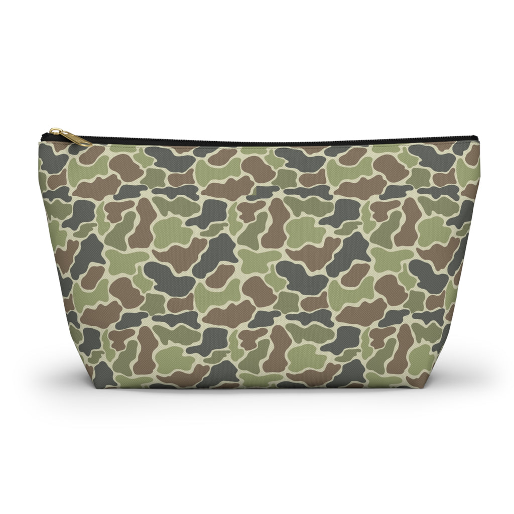 Old School Camo Accessory Pouch, Trendy Makeup Bag, Military Style Zipper Pouch, Perfect for Travel & Gifts, Camouflage Organizer