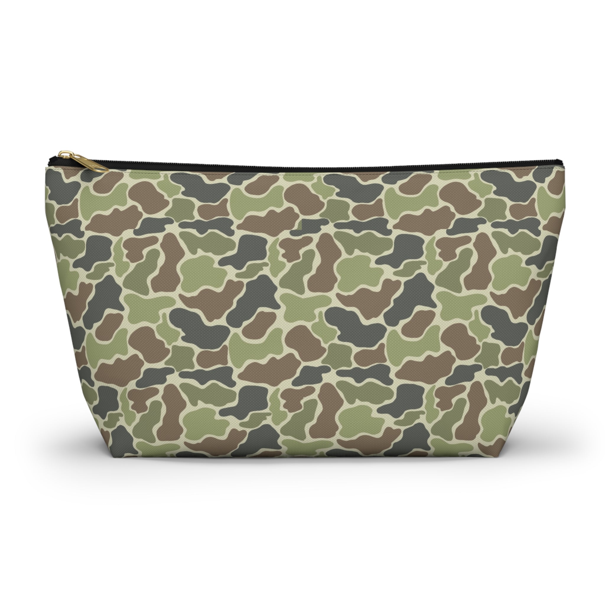 Old School Camo Accessory Pouch, Trendy Makeup Bag, Military Style Zipper Pouch, Perfect for Travel & Gifts, Camouflage Organizer