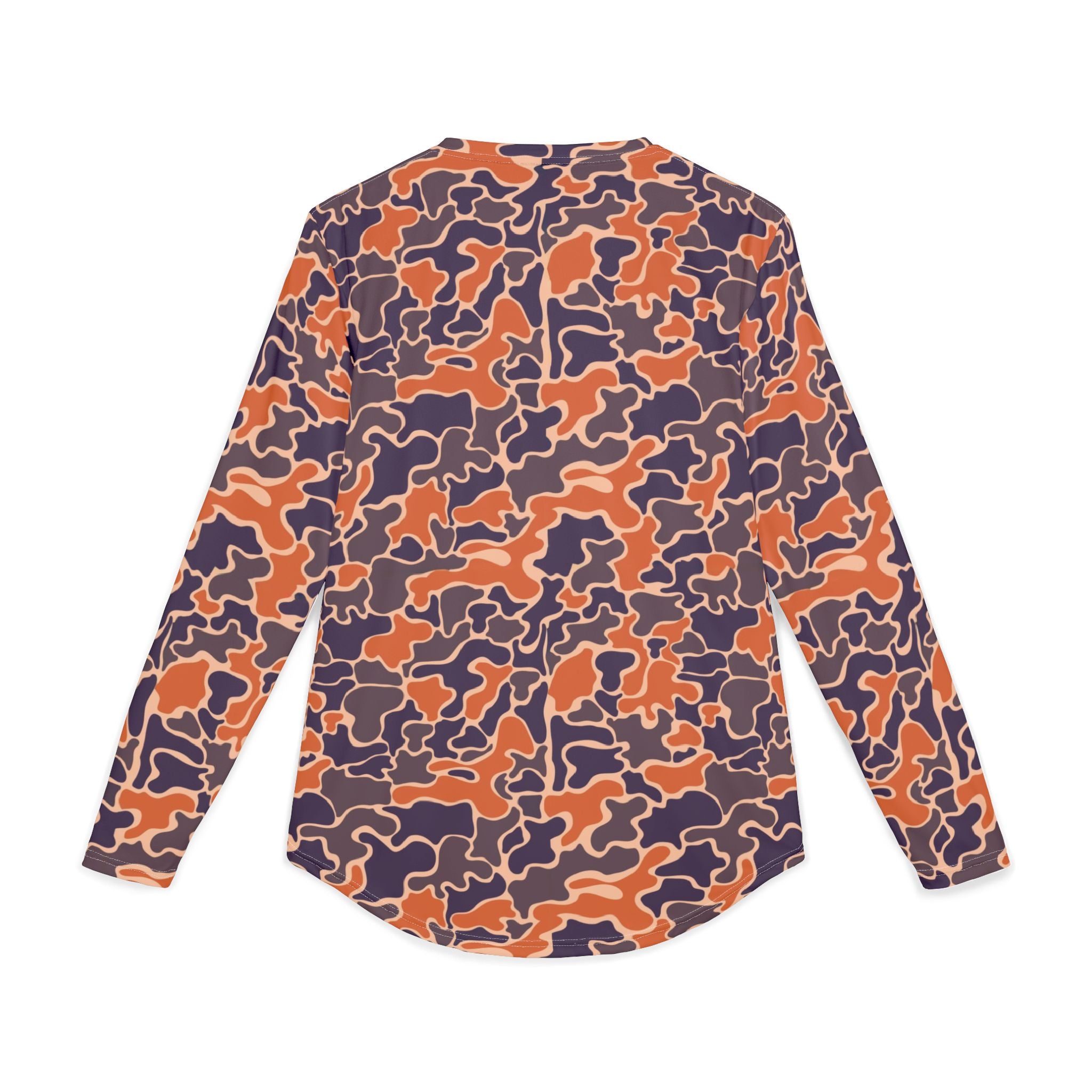 Collegiate Orange & Navy Camo UV Protection Long Sleeve Shirt for Men | Perfect for Hiking, Fishing, Beach Days, Casual Wear
