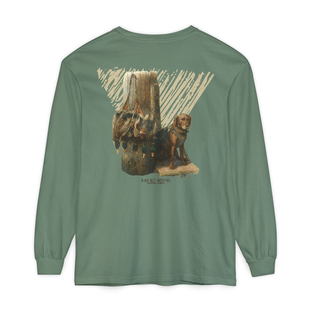 Ducks of the Day Unisex Garment-Dyed Long Sleeve T-Shirt, Casual Wear, Gift for Him/Her, Streetwear, Everyday Comfort, Comfortable Layering