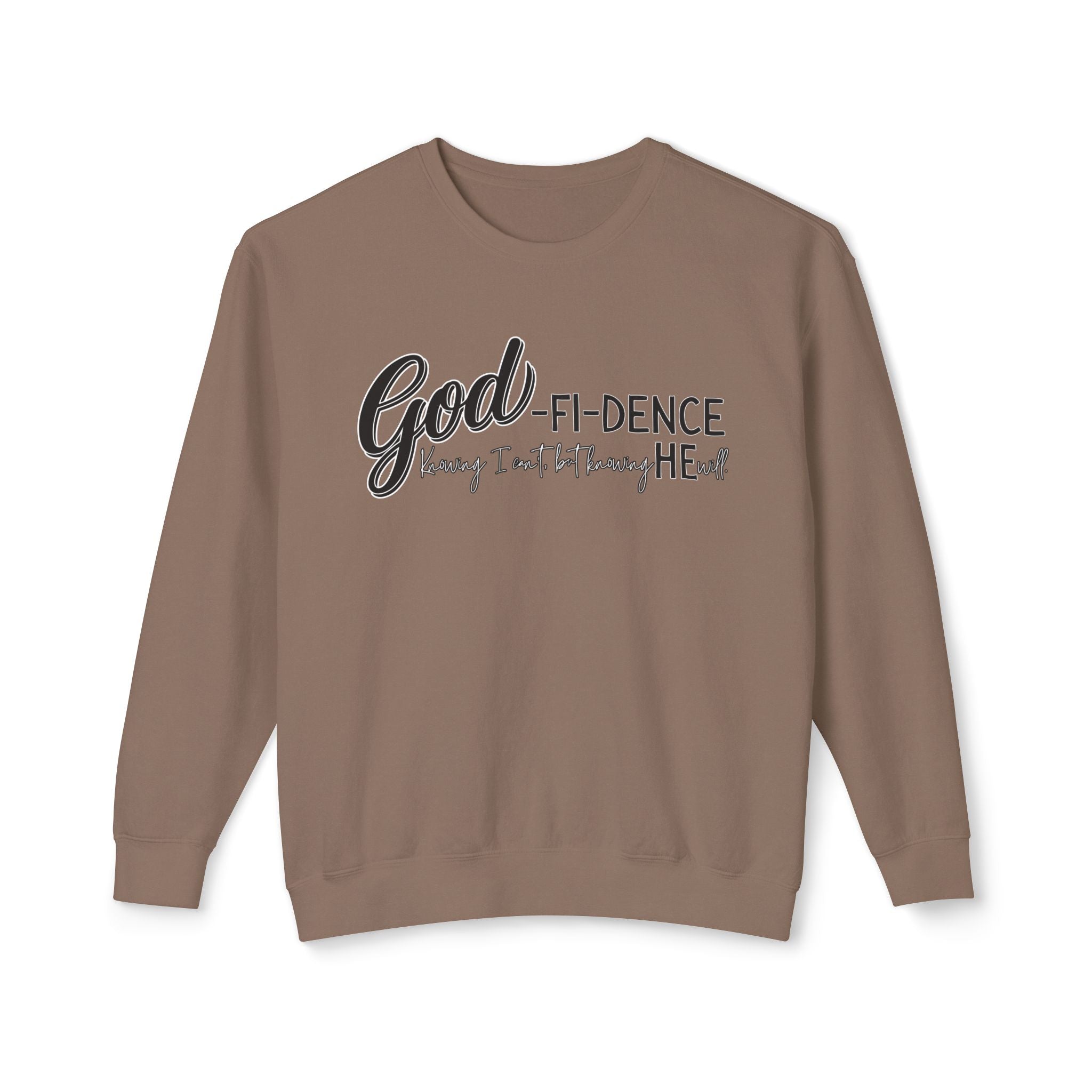 GOD-fi-dence Comfort Crewneck Sweatshirt - Godfidence Quote, Inspirational Gift, Cozy Apparel, Casual Wear, Unisex Style