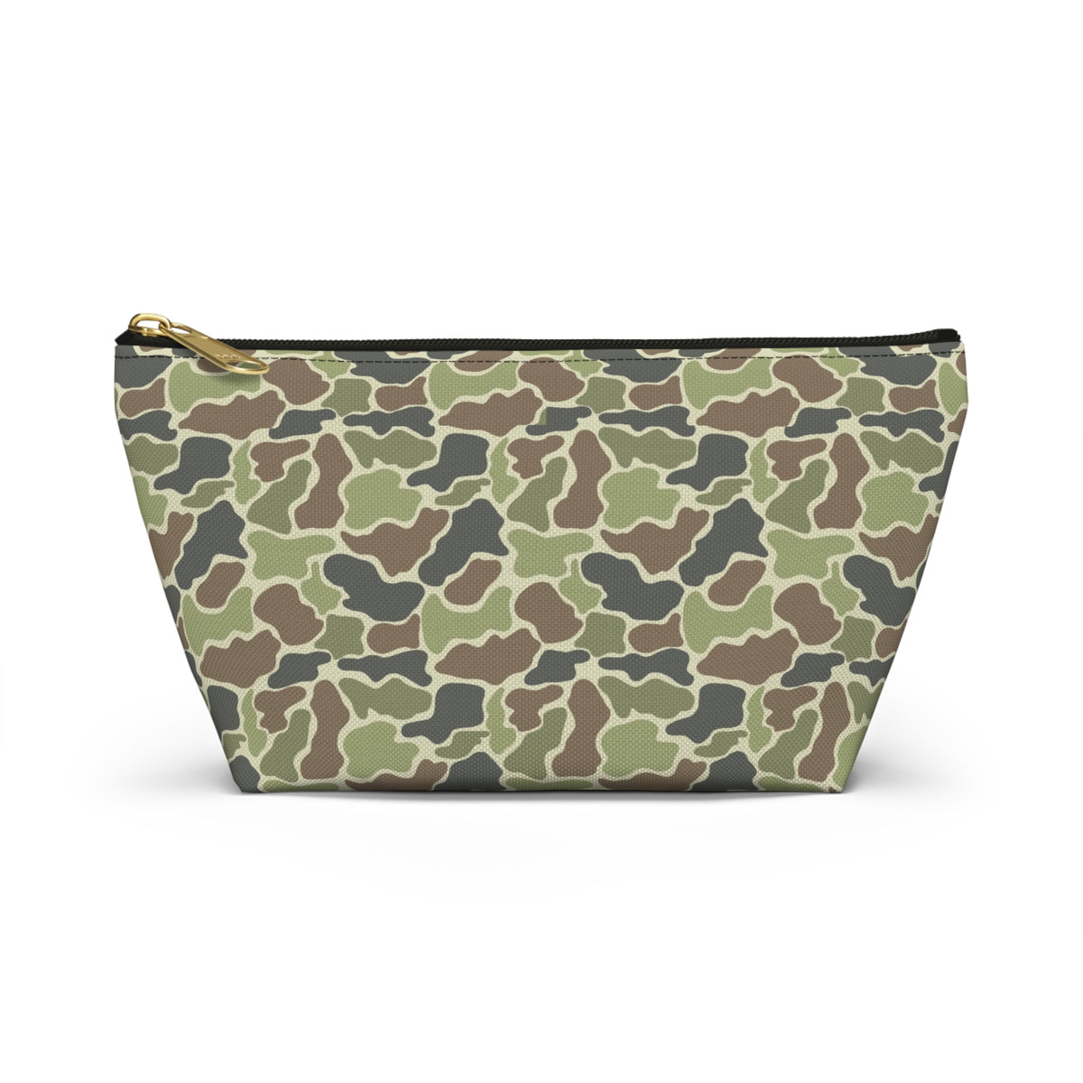 Old School Camo Accessory Pouch, Trendy Makeup Bag, Military Style Zipper Pouch, Perfect for Travel & Gifts, Camouflage Organizer