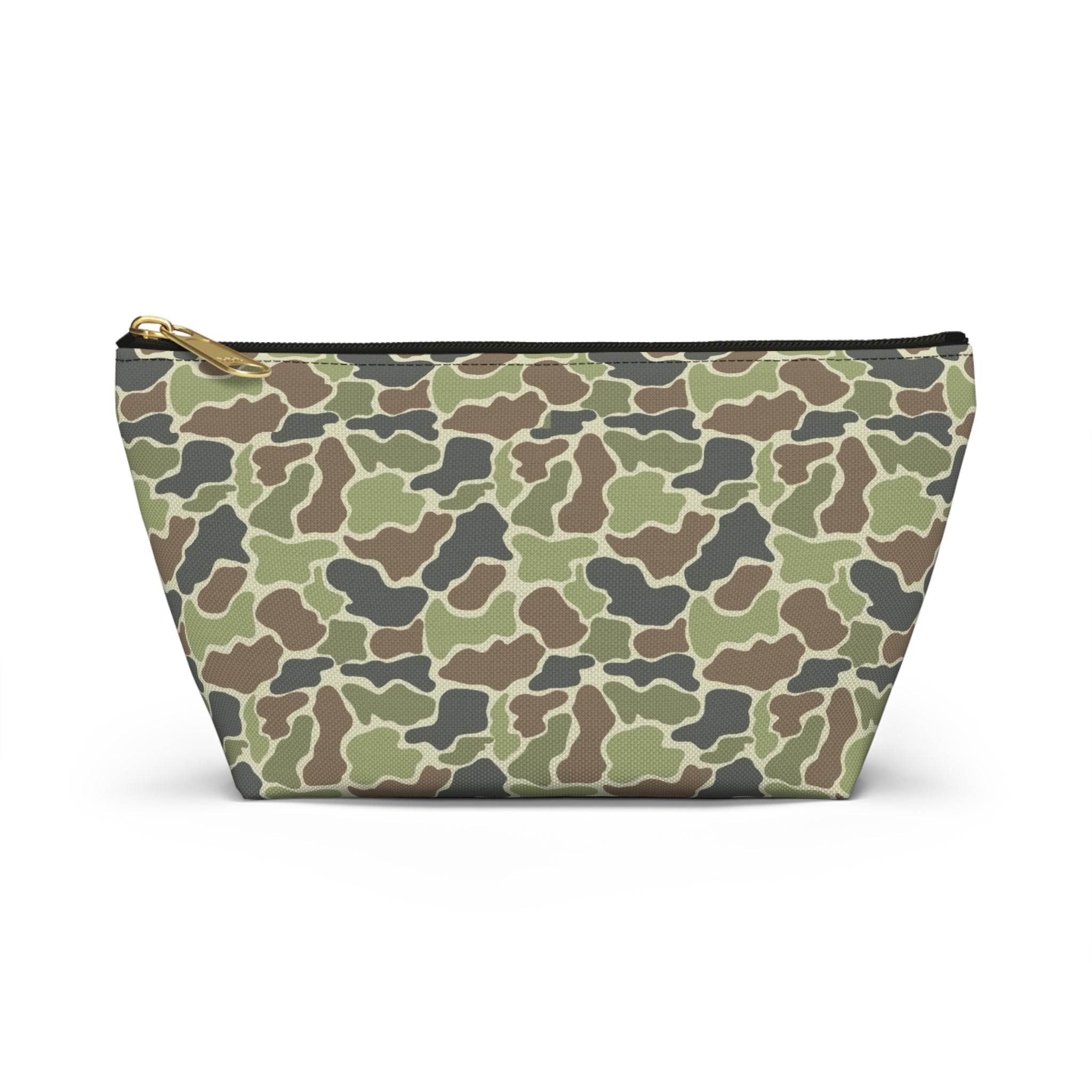 Old School Camo Accessory Pouch, Trendy Makeup Bag, Military Style Zipper Pouch, Perfect for Travel & Gifts, Camouflage Organizer