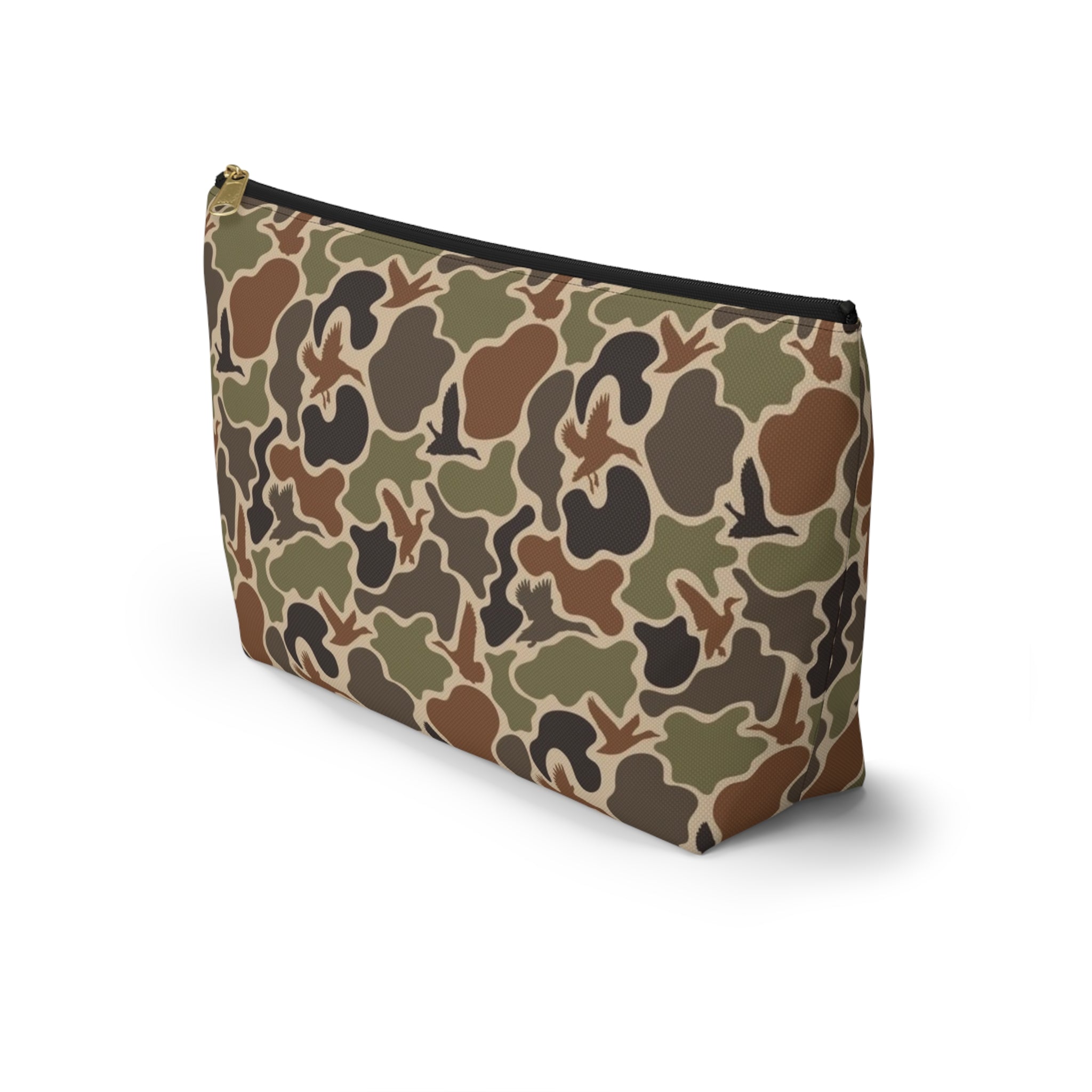Duck Camo Accessory Pouch, Trendy Makeup Bag, Military Style Zipper Pouch, Perfect for Travel & Gifts, Camouflage Organizer