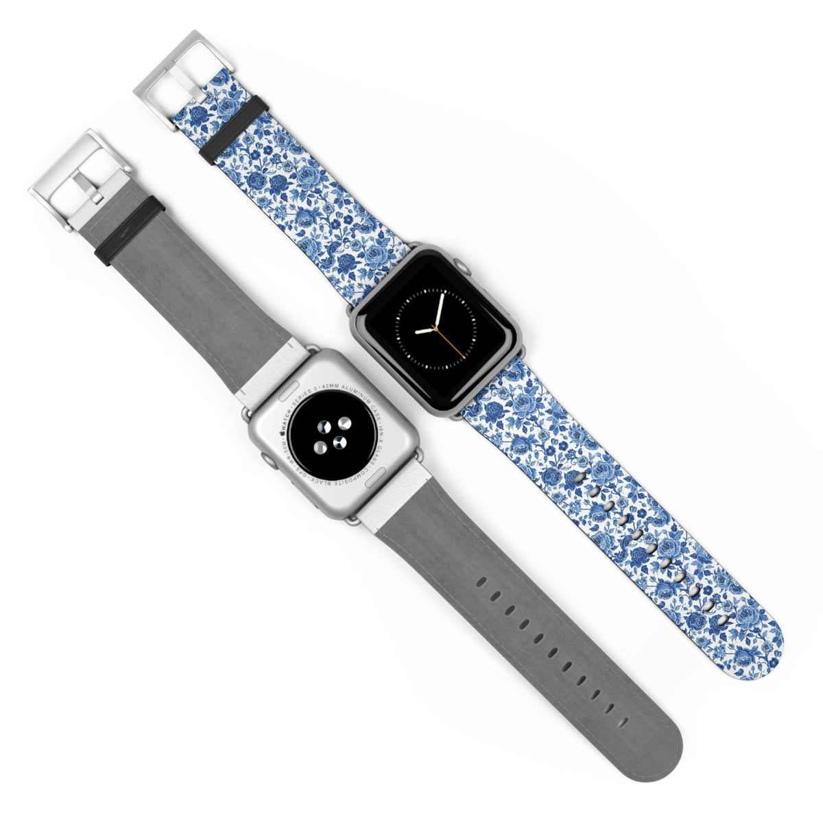 Blue Floral Pattern Watch Band — Apple Watch Strap