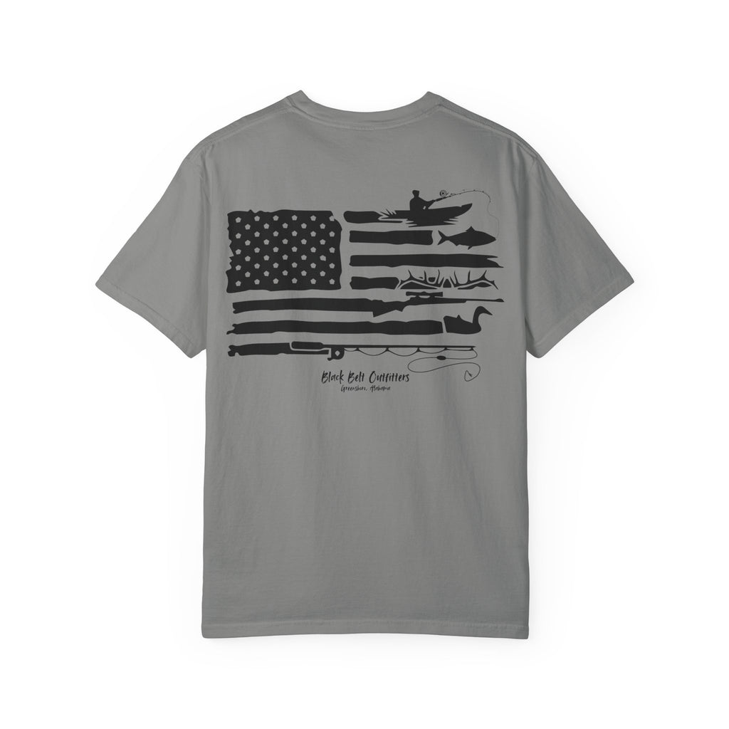 Hunting American Flag Unisex T-Shirt, Perfect for Gifts, Father's Day, Golf Events, Casual Wear, Comfortable Tee