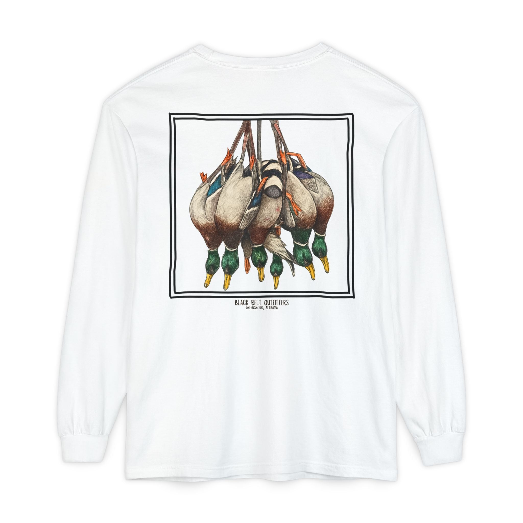 Ducks of the Day Unisex Garment-Dyed Long Sleeve T-Shirt, Casual Wear, Gift for Him/Her, Streetwear, Everyday Comfort, Comfortable Layering
