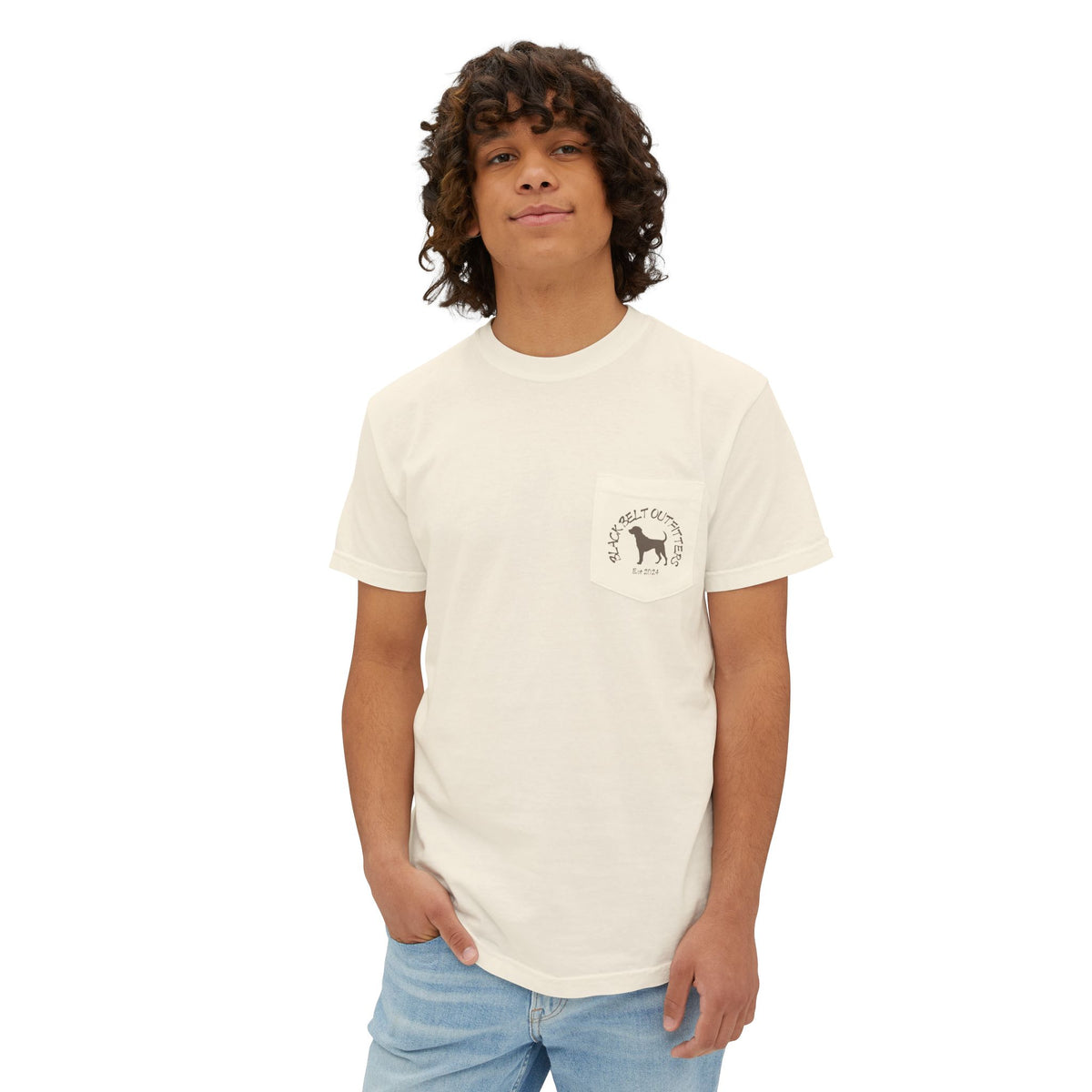 DEER HUNTING DOG (2) Unisex Heavy Cotton Pocket Tee