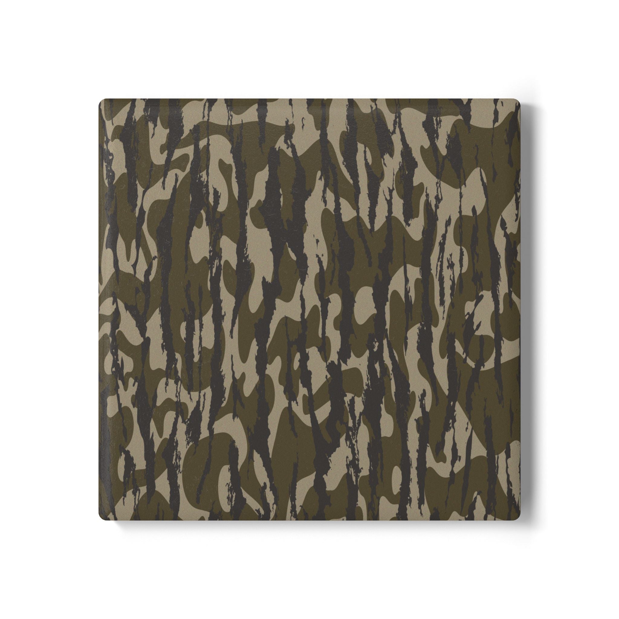 Trendy Camo Ceramic Coaster Set, Eco-Friendly Drinkware, Rustic Home Decor, Perfect for Military Enthusiasts, Gift for Dad