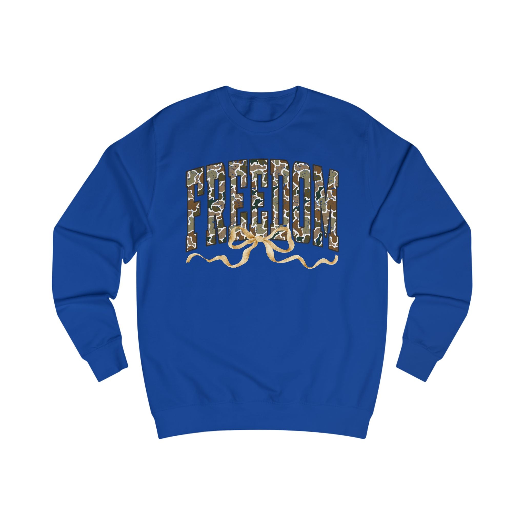 Freedom with Bow Unisex Sweatshirt, Cozy Graphic Sweater, Casual Gift, Perfect for Fall, Statement Apparel, Inspiring Fashion
