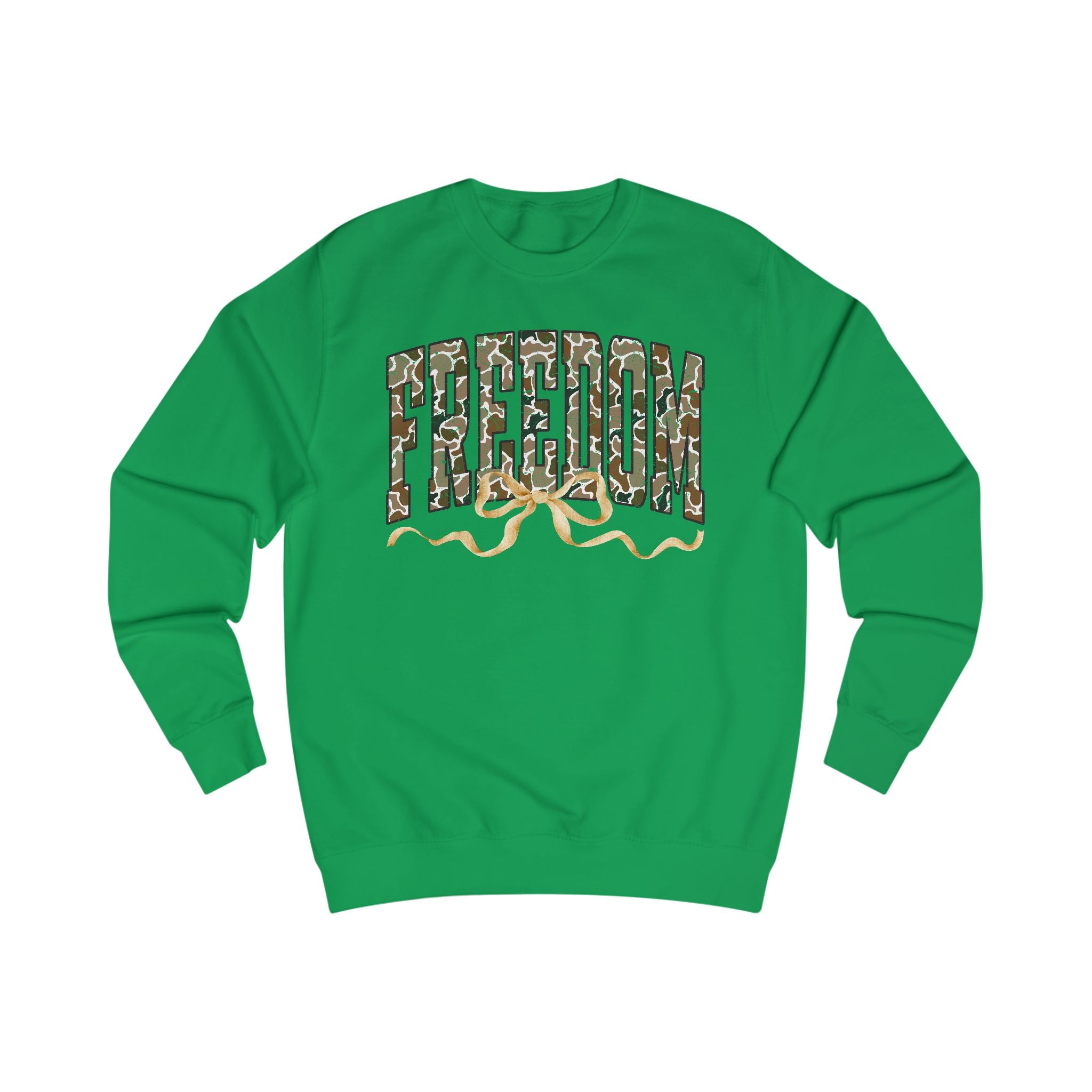 Freedom with Bow Unisex Sweatshirt, Cozy Graphic Sweater, Casual Gift, Perfect for Fall, Statement Apparel, Inspiring Fashion
