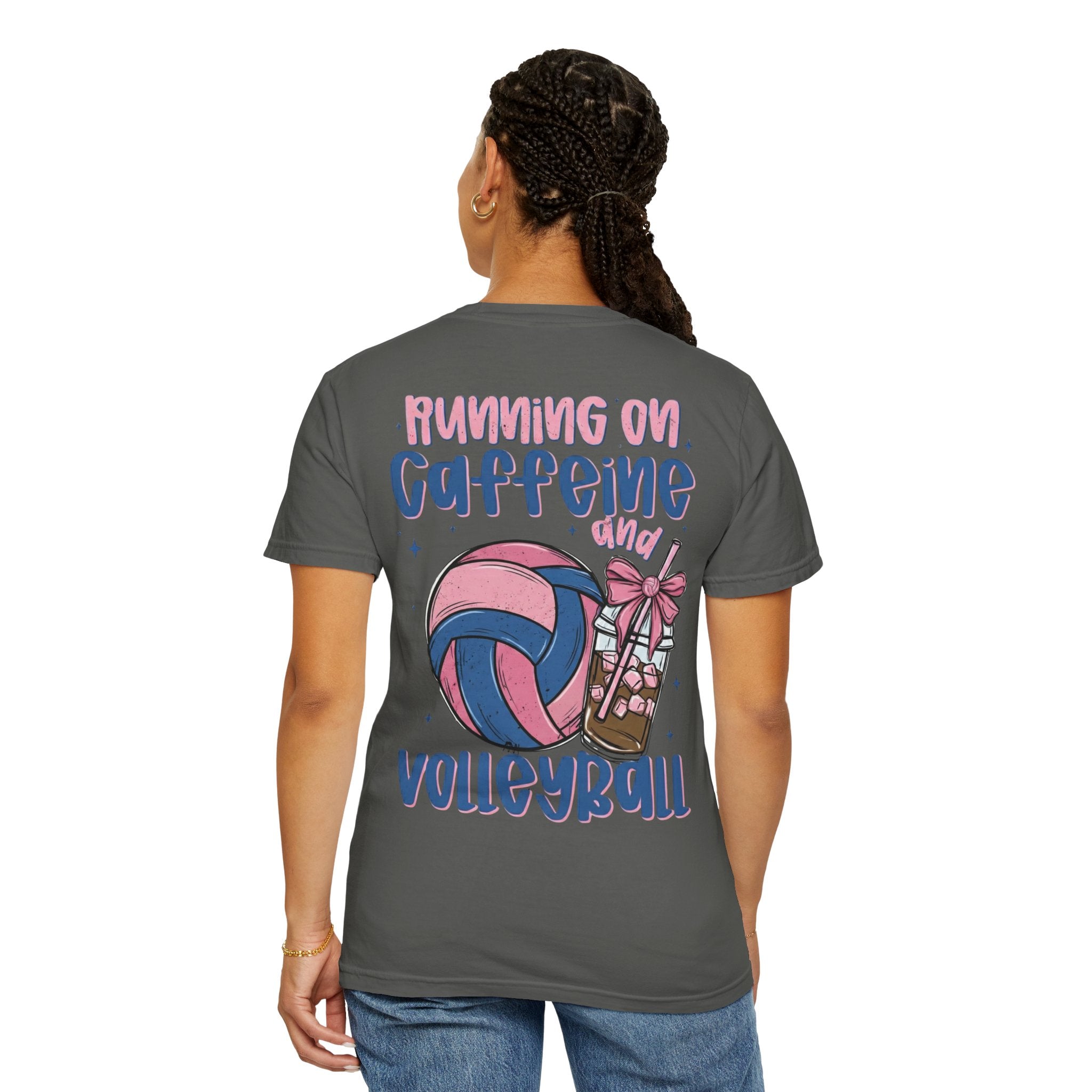 "Running on Caffeine and Volleyball" Graphic T-Shirt