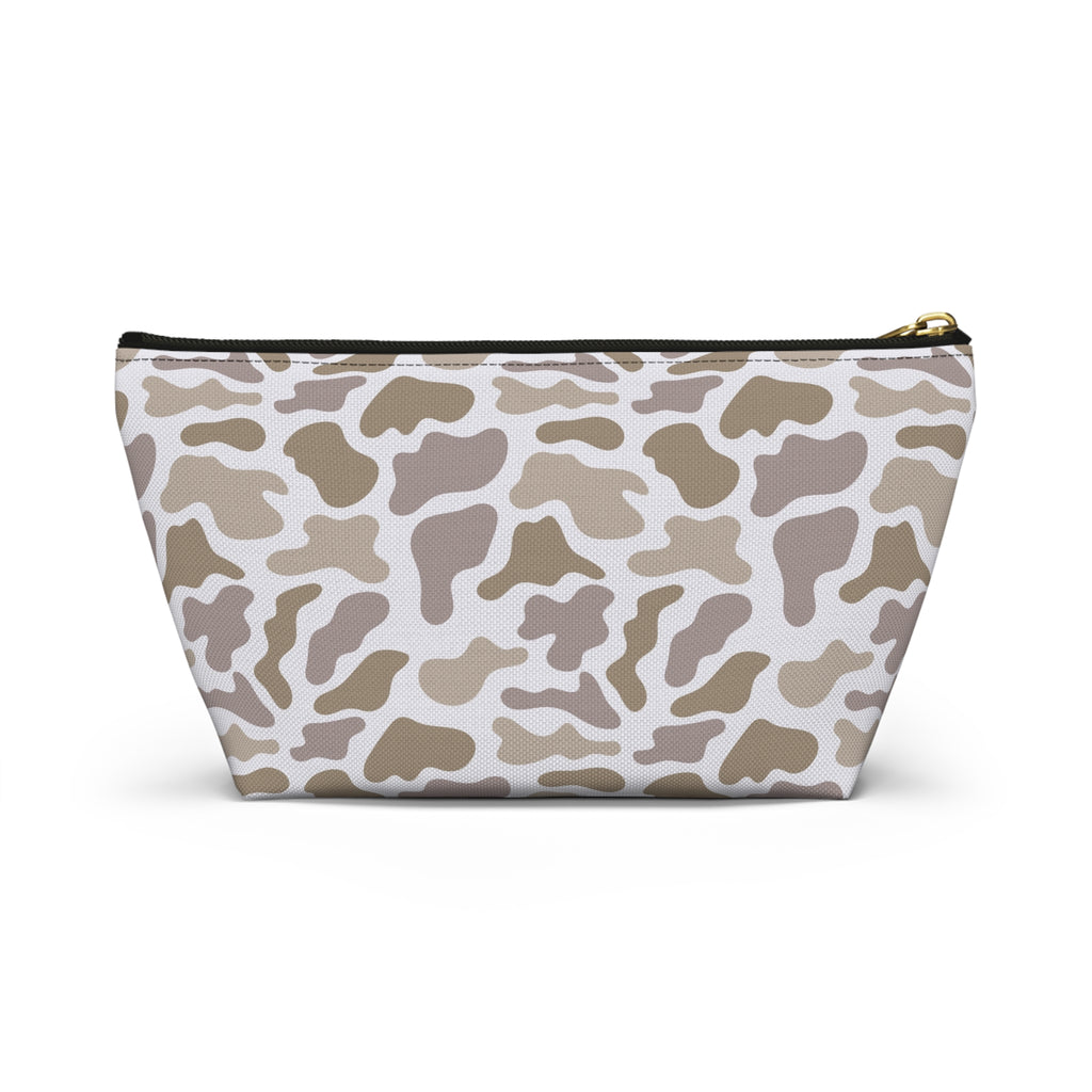 Light Grey Camo Accessory Pouch, Trendy Makeup Bag, Military Style Zipper Pouch, Perfect for Travel & Gifts, Camouflage Organizer