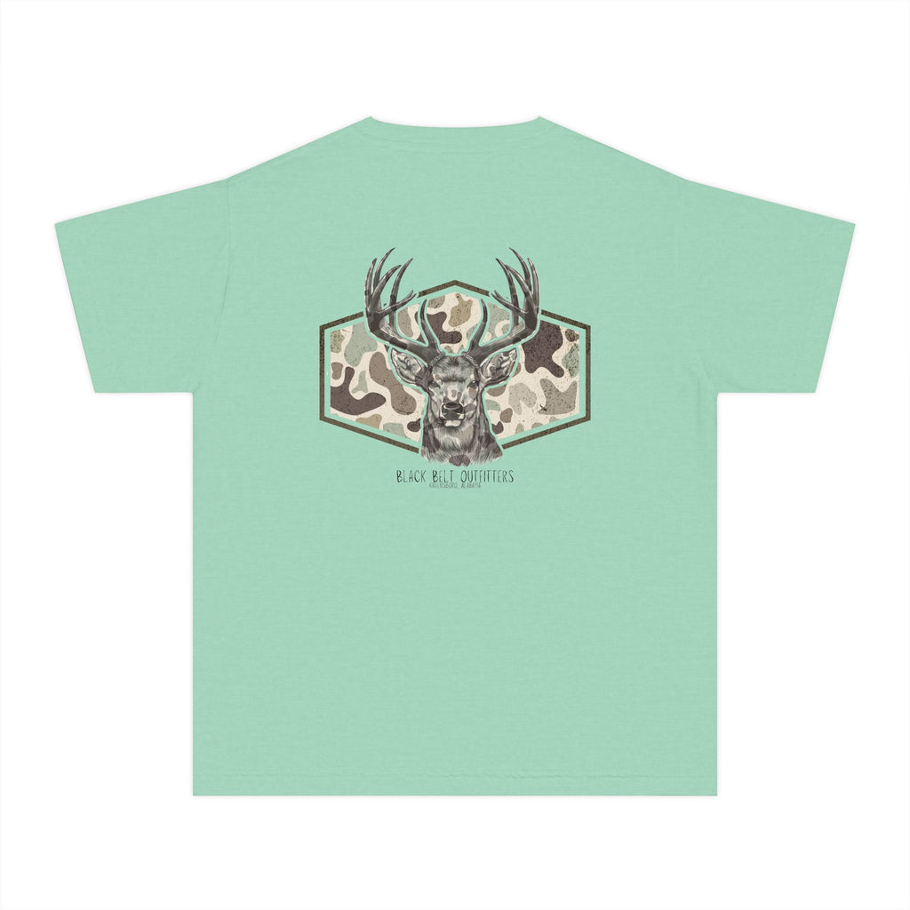 Camo Deer Youth Midweight Tee - Fun Farm-Themed Shirt