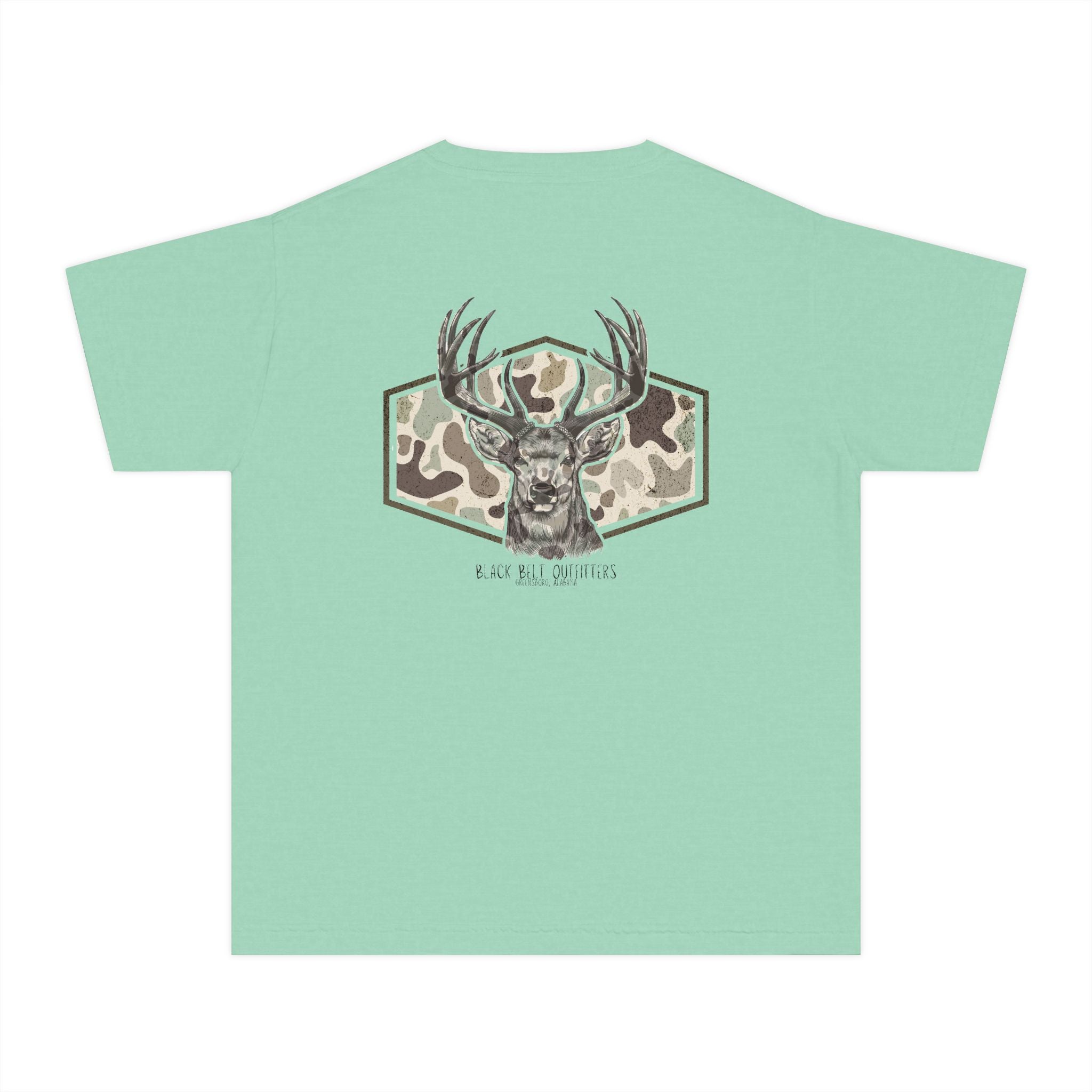 Camo Deer Youth Midweight Tee - Fun Farm-Themed Shirt