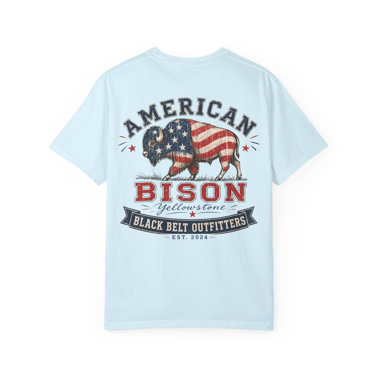 American Bison T-Shirt — Patriotic Yellowstone Graphic Tee