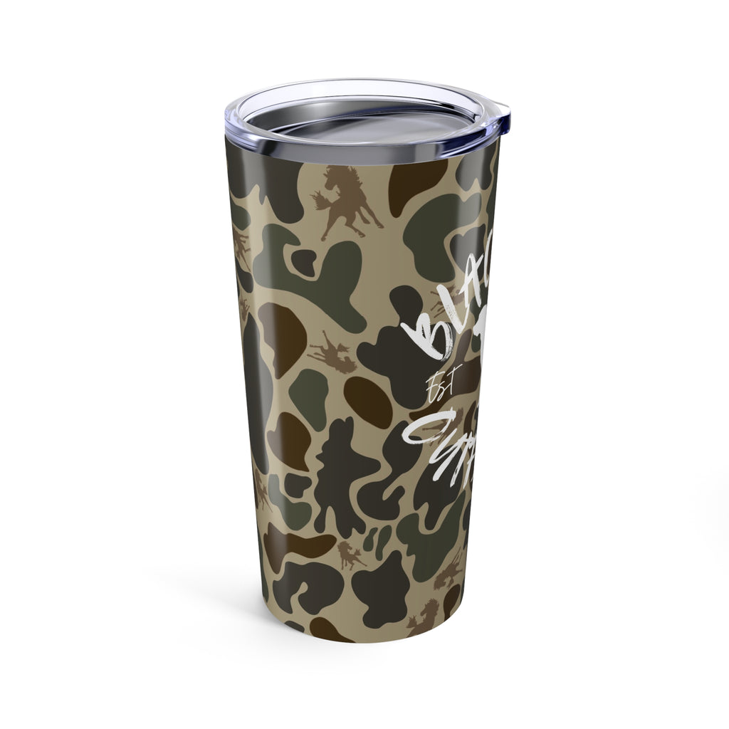 Black Belt Outfitters Wild Horses Camo Tumbler, Custom 20oz Travel Mug, Unique Gift for Hunters, Outdoor Lovers
