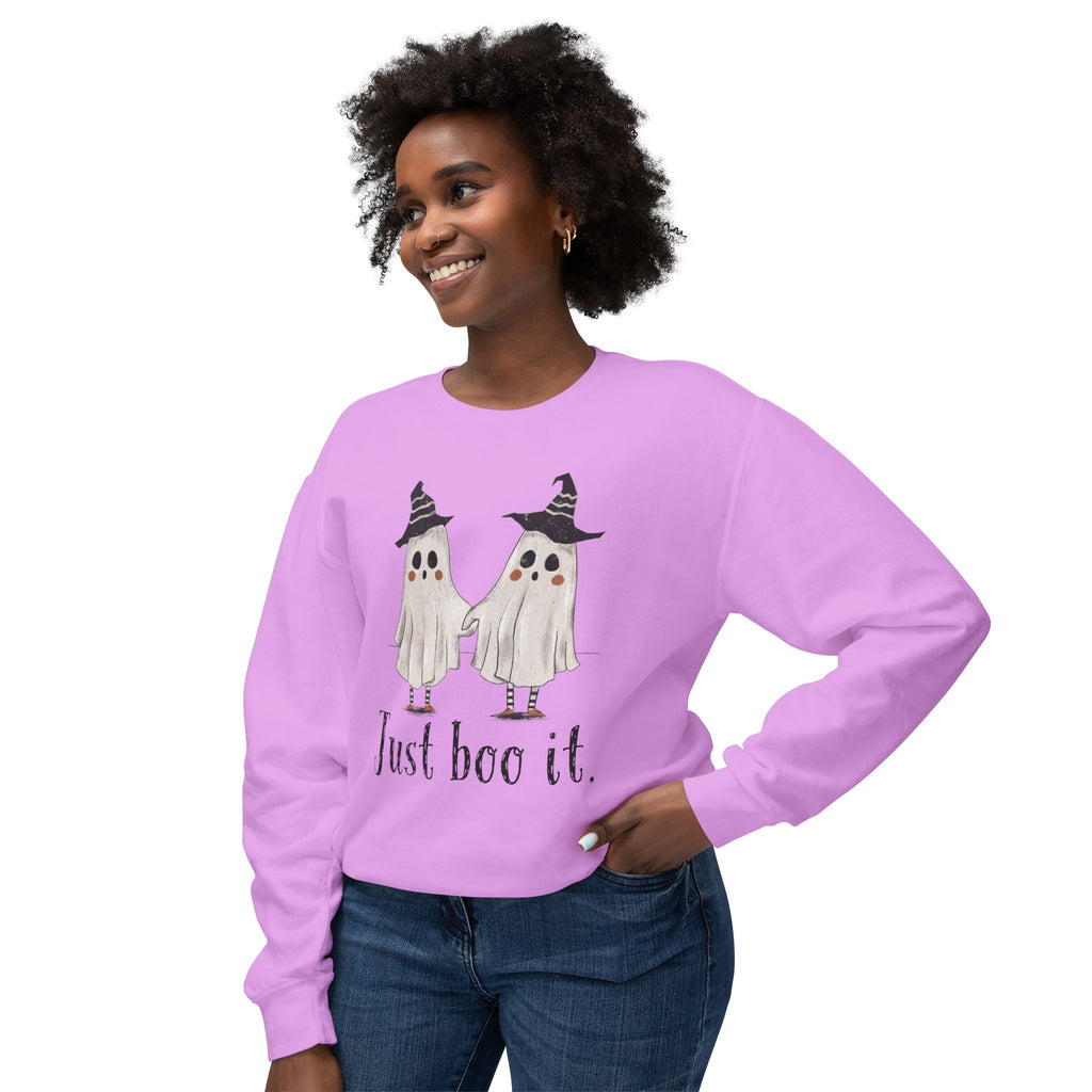 Just Boo It - Halloween Ghosts Unisex Lightweight Crewneck Sweatshirt, Just Boo It Sweatshirt, Cute Halloween Apparel, Fall Fashion, Spooky Season, [...]