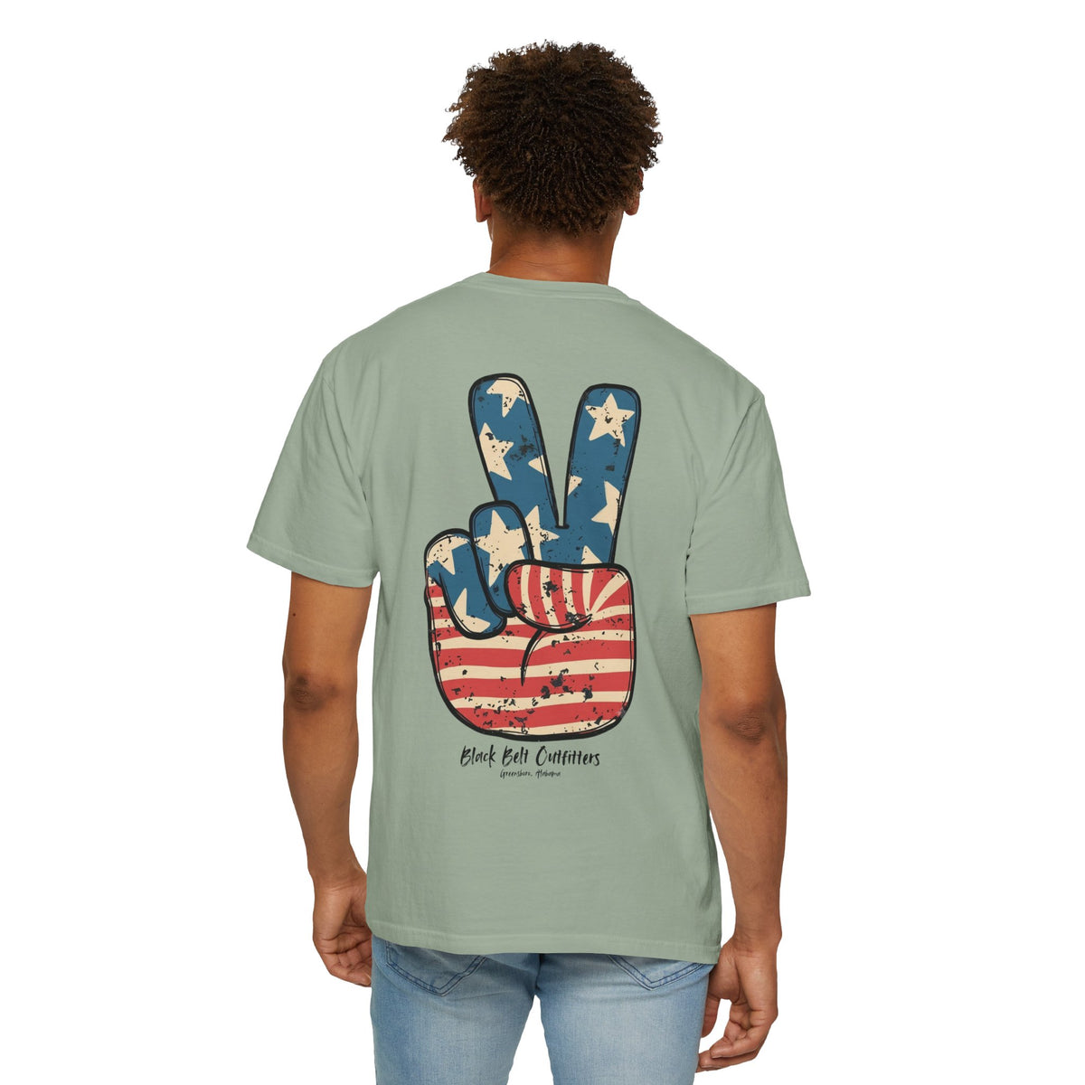 T-Shirt — Black Belt Outfitters American Peace Sign Graphic