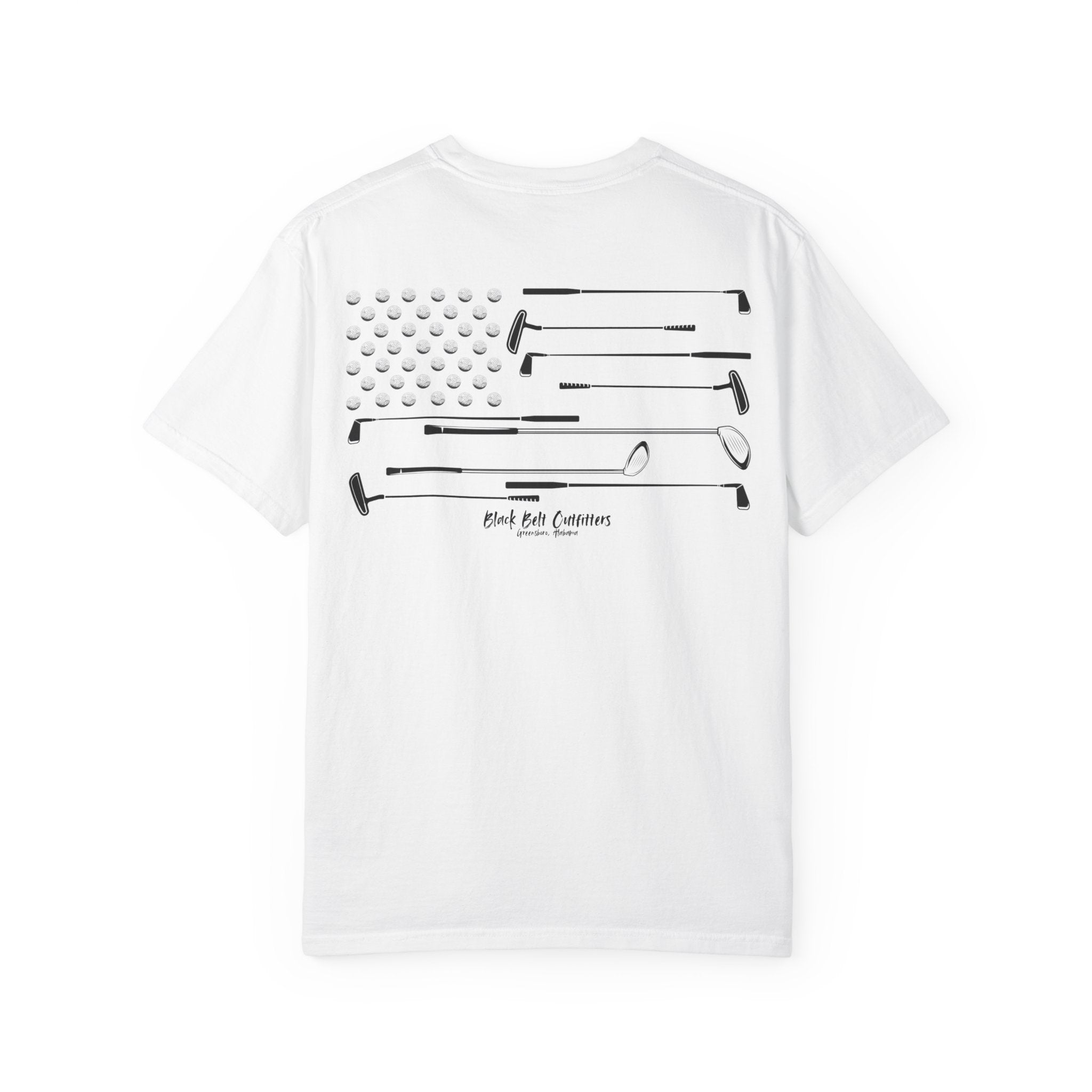 Golf Theme American Flag Unisex Garment-Dyed T-shirt