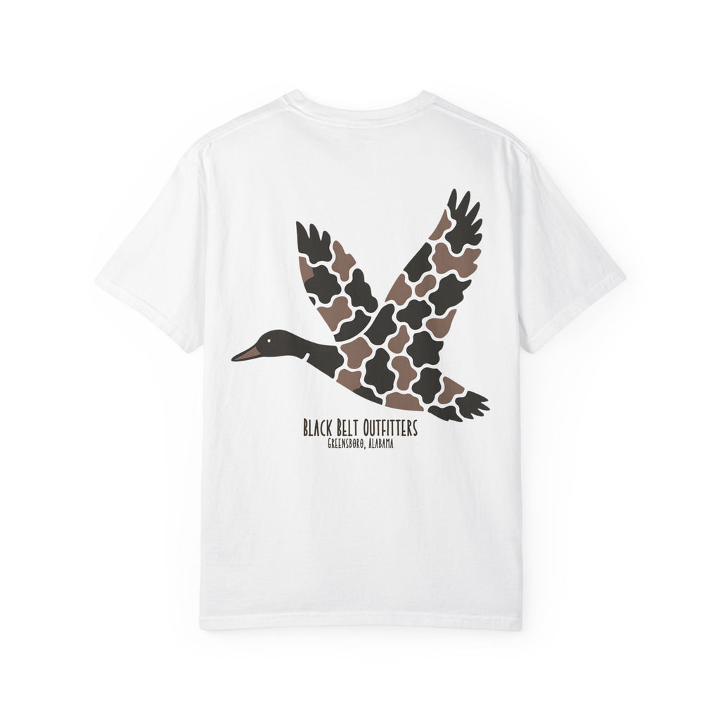 Camo Flying Duck T-Shirt, Men's Hunting Shirt, Gift for Sportsmen, Casual Wear, Nature Lover Tee