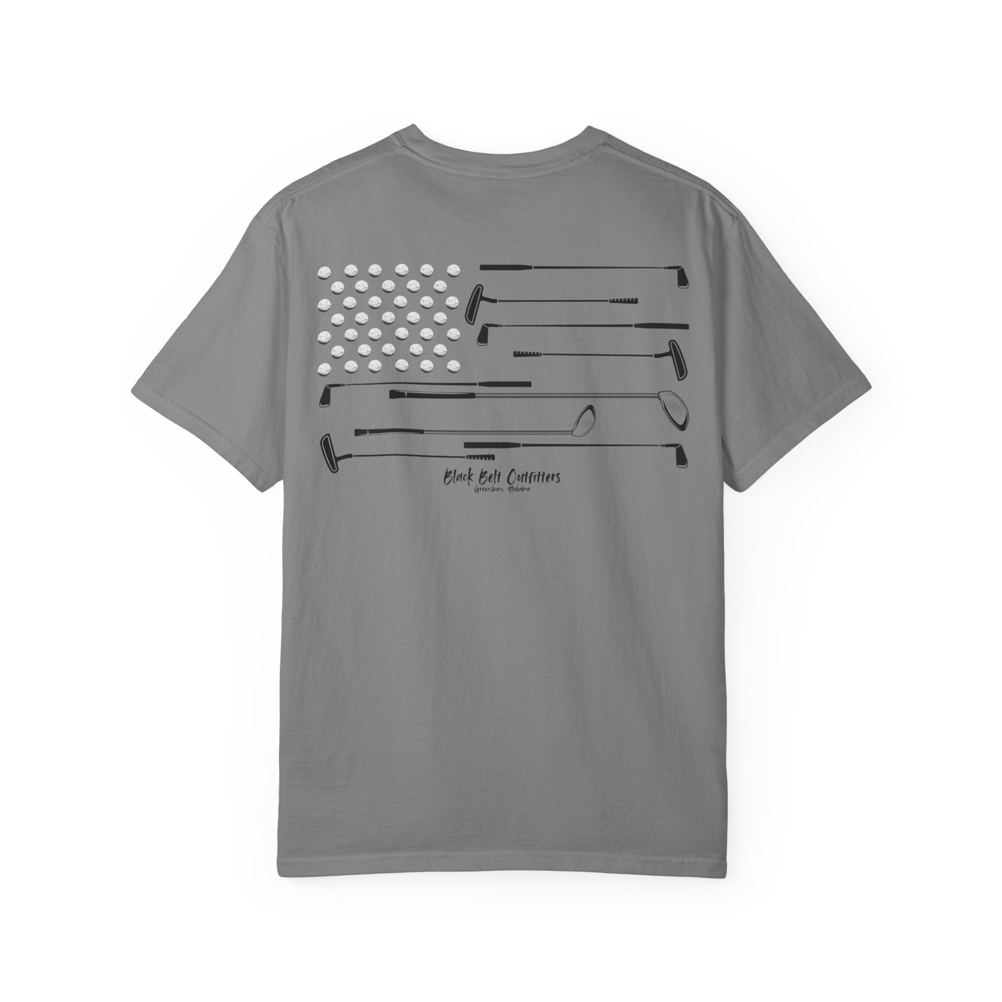 Golf Theme American Flag Unisex Garment-Dyed T-shirt