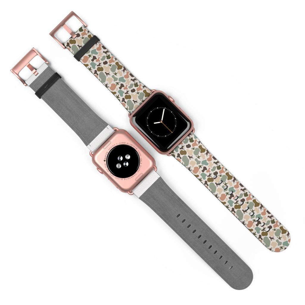 Old school camo duck and dog custom print Watch Band