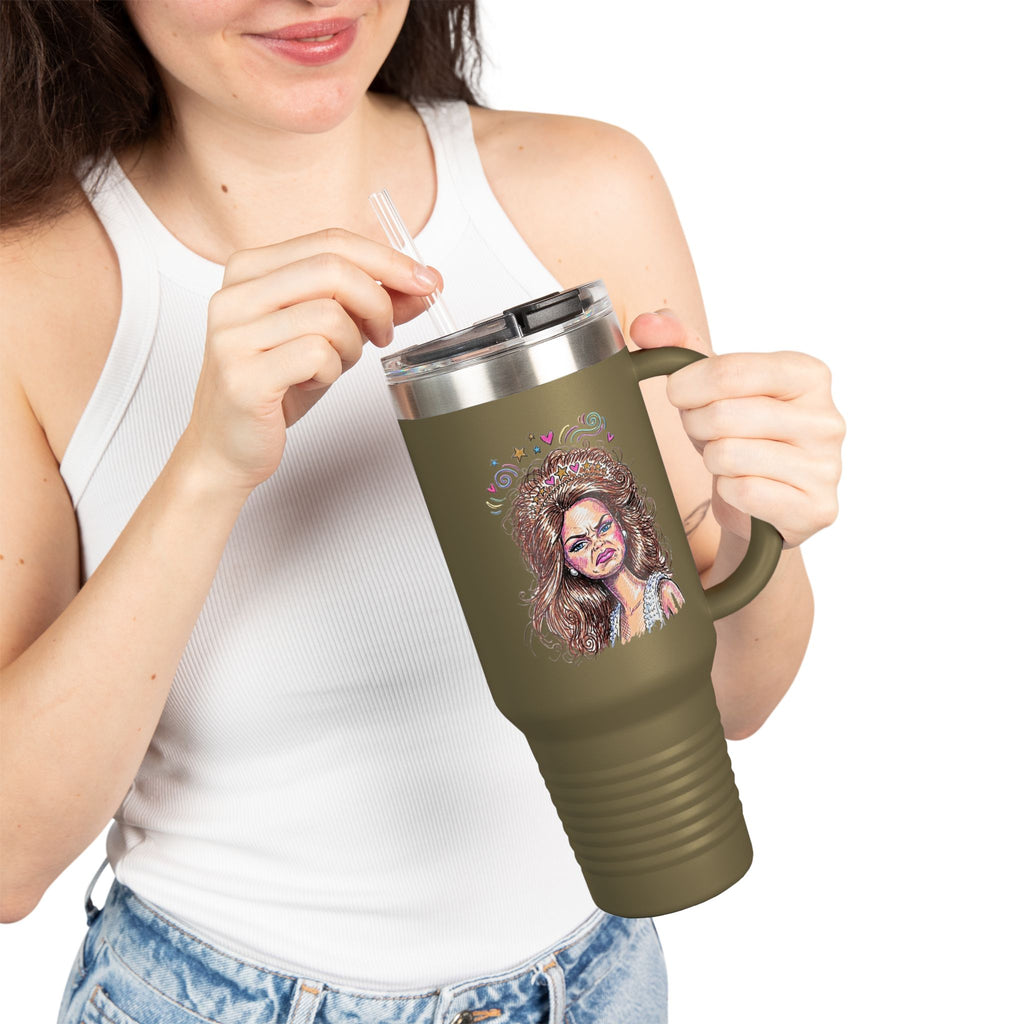 40oz Insulated Travel Mug with Illustrated Mad Barbie – Large Stainless Steel Tumbler for Coffee, Tea & On-the-Go