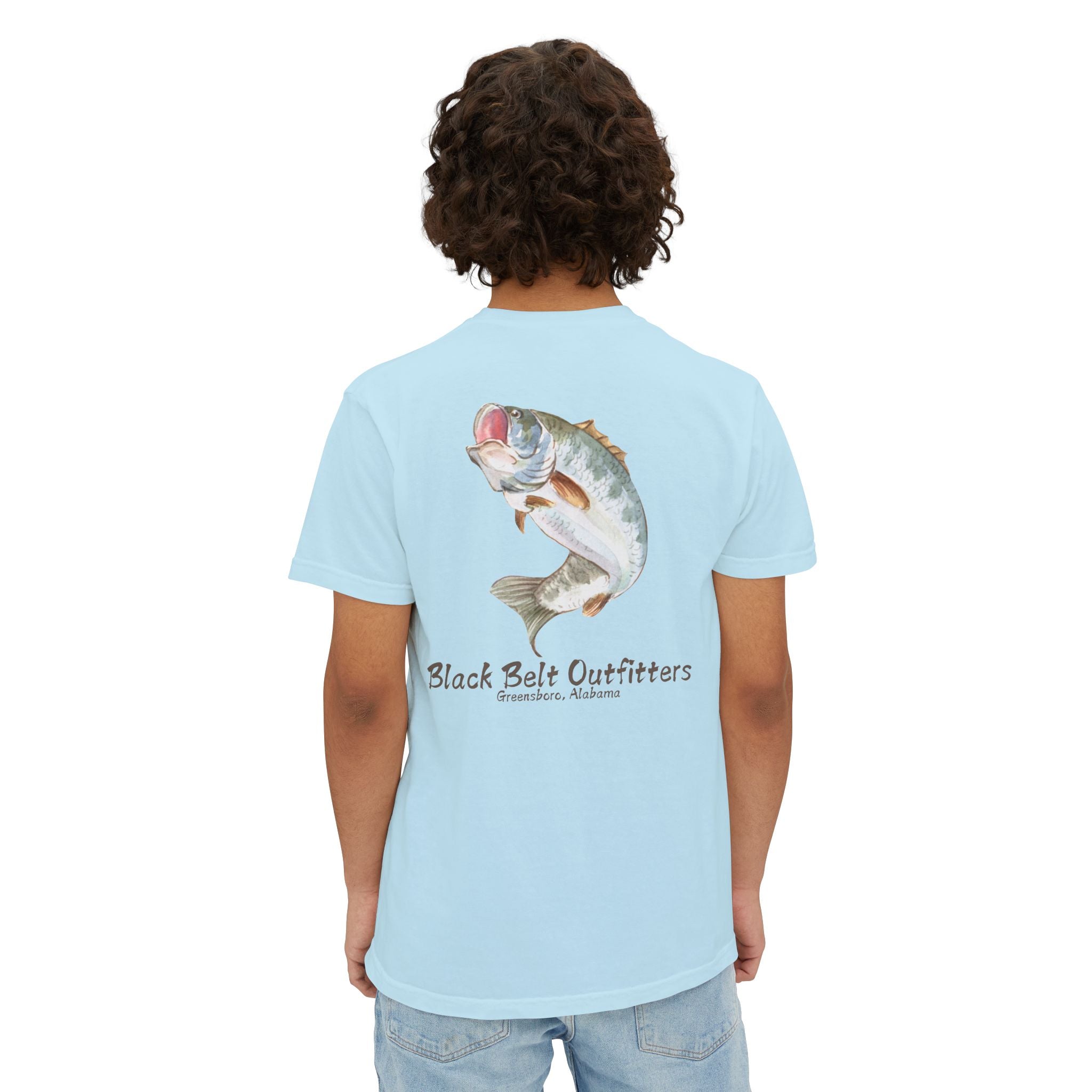 Black belt outfitters Bass Fishing Unisex Garment-Dyed Pocket T-Shirt