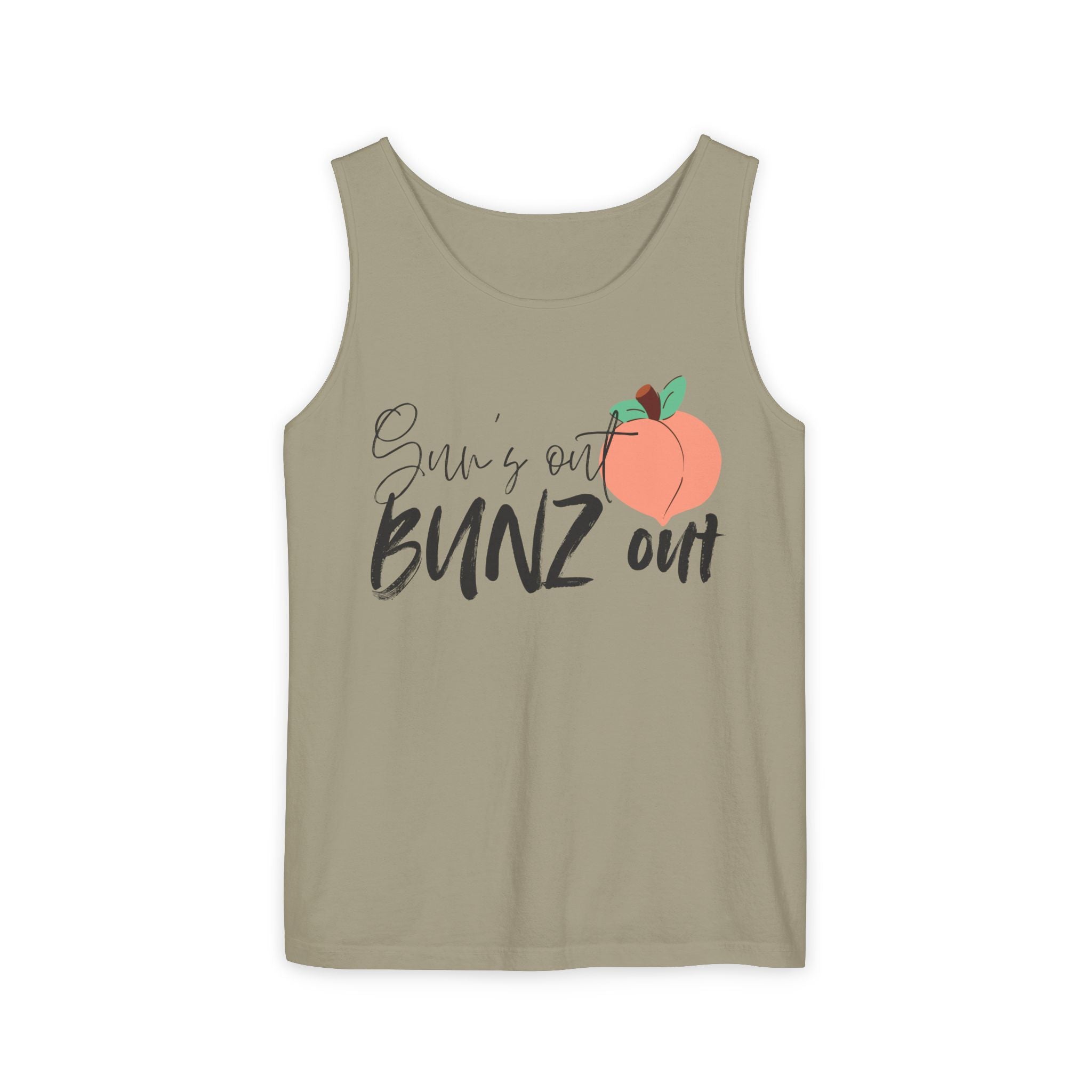 Sun’s Out Bunz Out Tank Top — Cute Peach Graphic Summer Tank