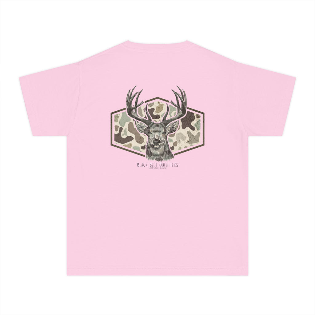 Camo Deer Youth Midweight Tee - Fun Farm-Themed Shirt
