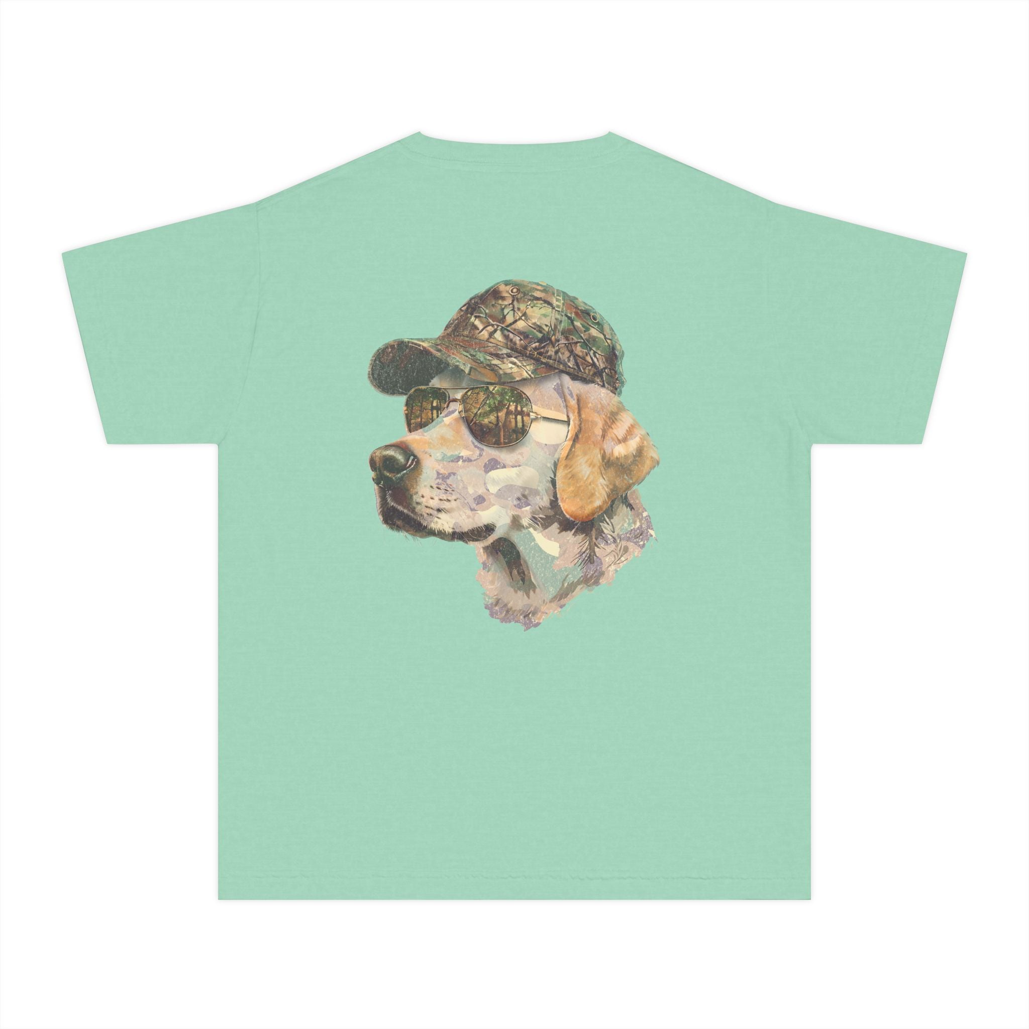 Camo Hunting Dog Youth Midweight Tee - Fun Farm-Themed Shirt