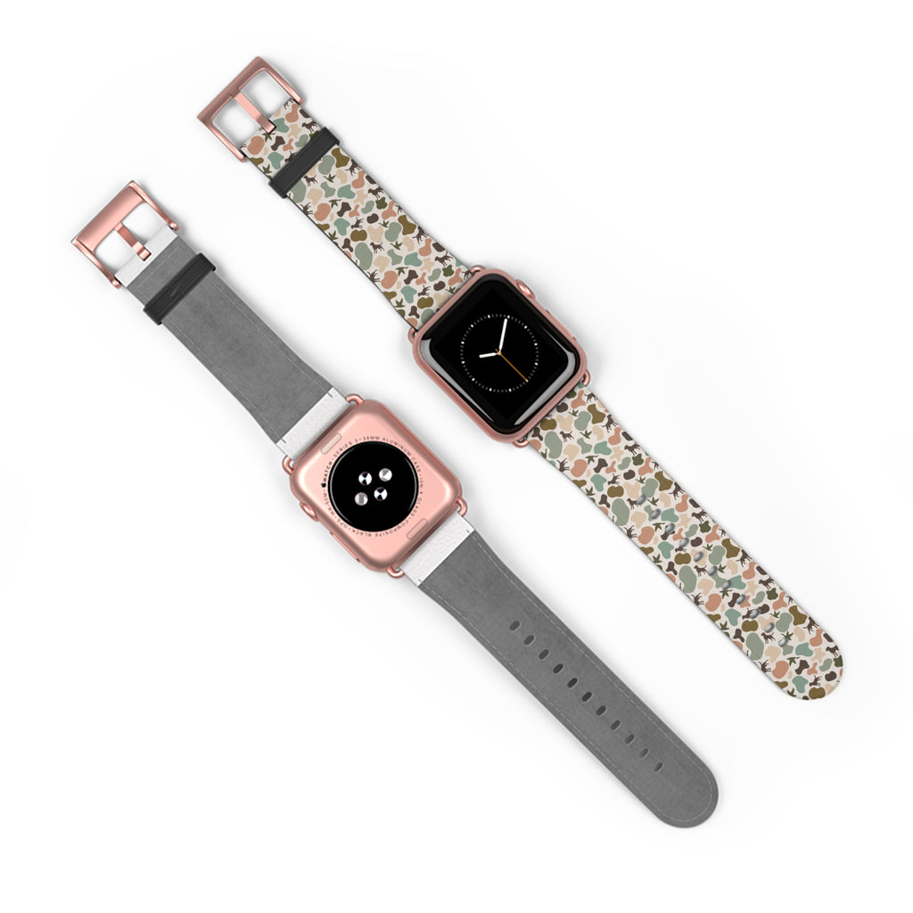 Old school camo duck and dog custom print Watch Band