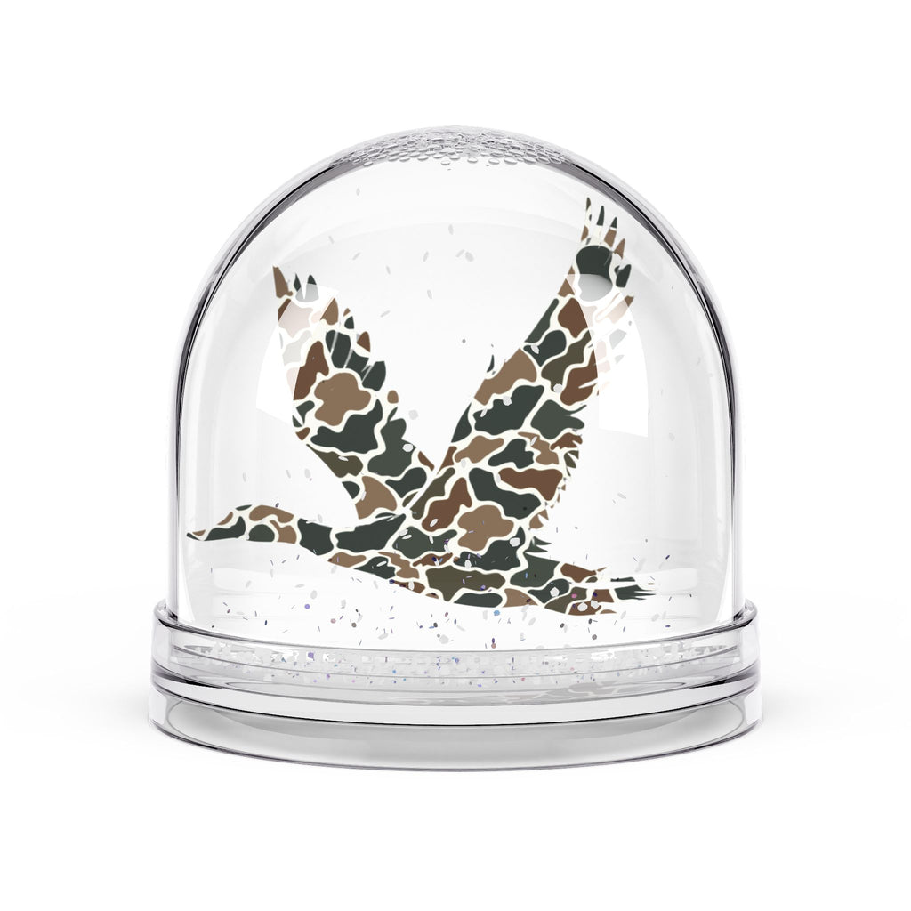 Camo Duck Snow Globe, Unique Home Decor, Gift for Nature Lovers, Rustic Decor, Winter Wonderland
