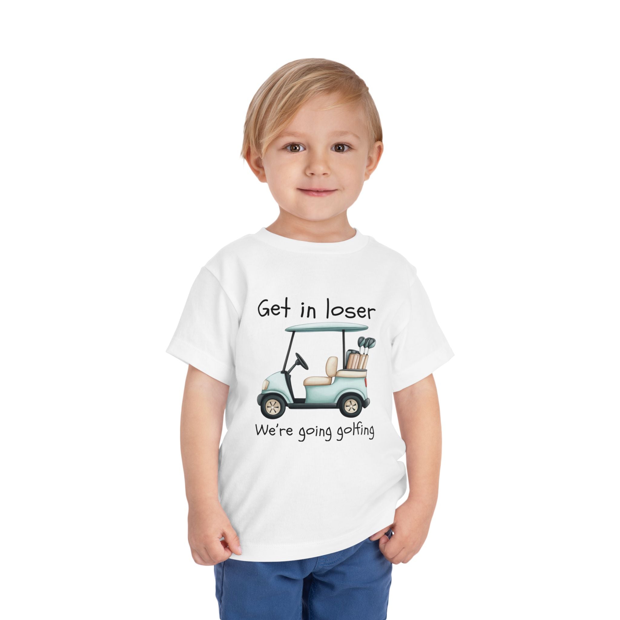 Toddler Golf Theme: Get in Loser, Short Sleeve Tee, Kids Summer Shirt, Playful Graphic Tee, Baby Shower Gift, Toddler Outfit, Kids Fashion