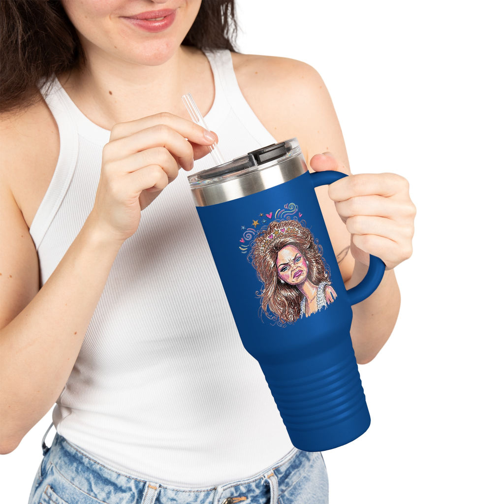 40oz Insulated Travel Mug with Illustrated Mad Barbie – Large Stainless Steel Tumbler for Coffee, Tea & On-the-Go