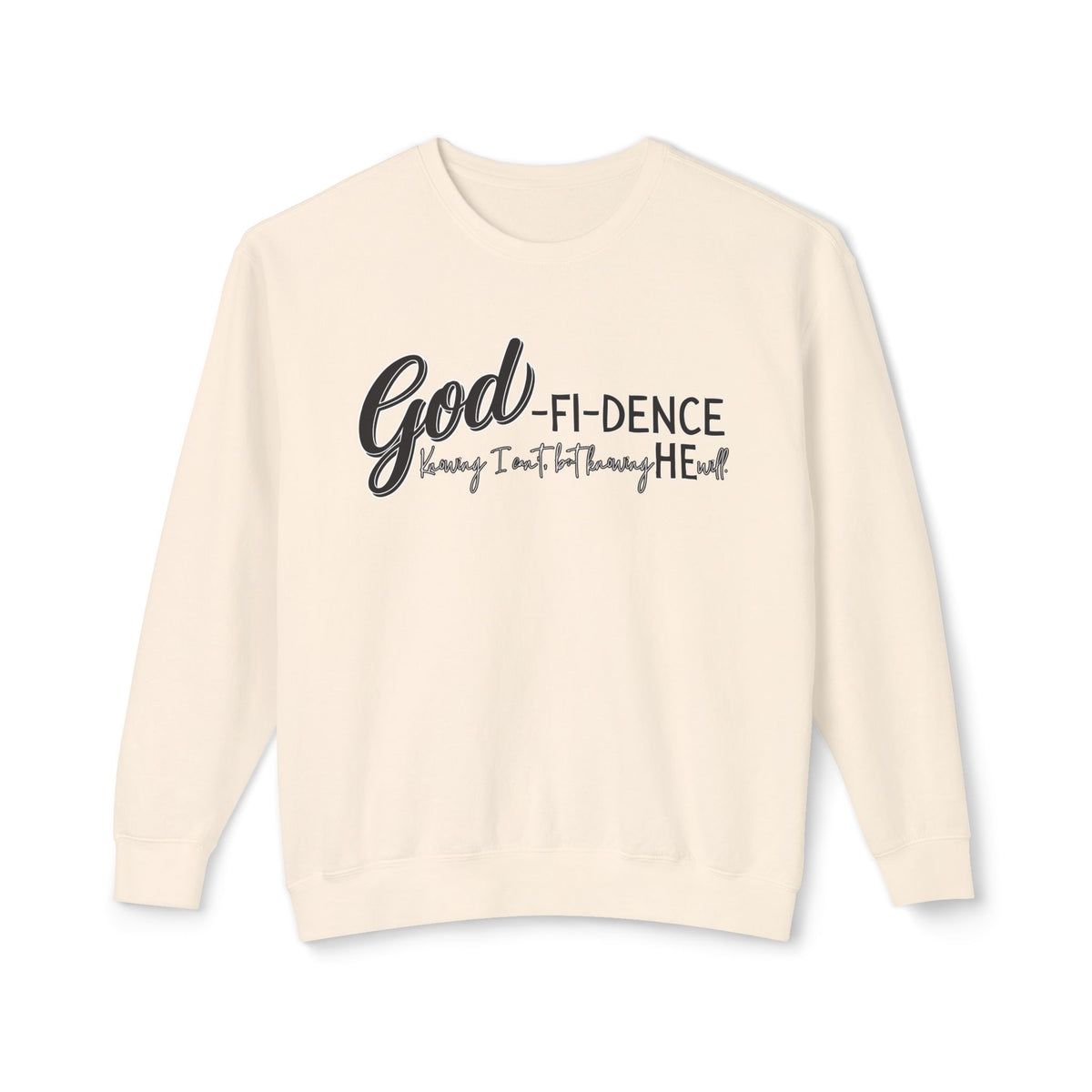 GOD-fi-dence Comfort Crewneck Sweatshirt - Godfidence Quote, Inspirational Gift, Cozy Apparel, Casual Wear, Unisex Style