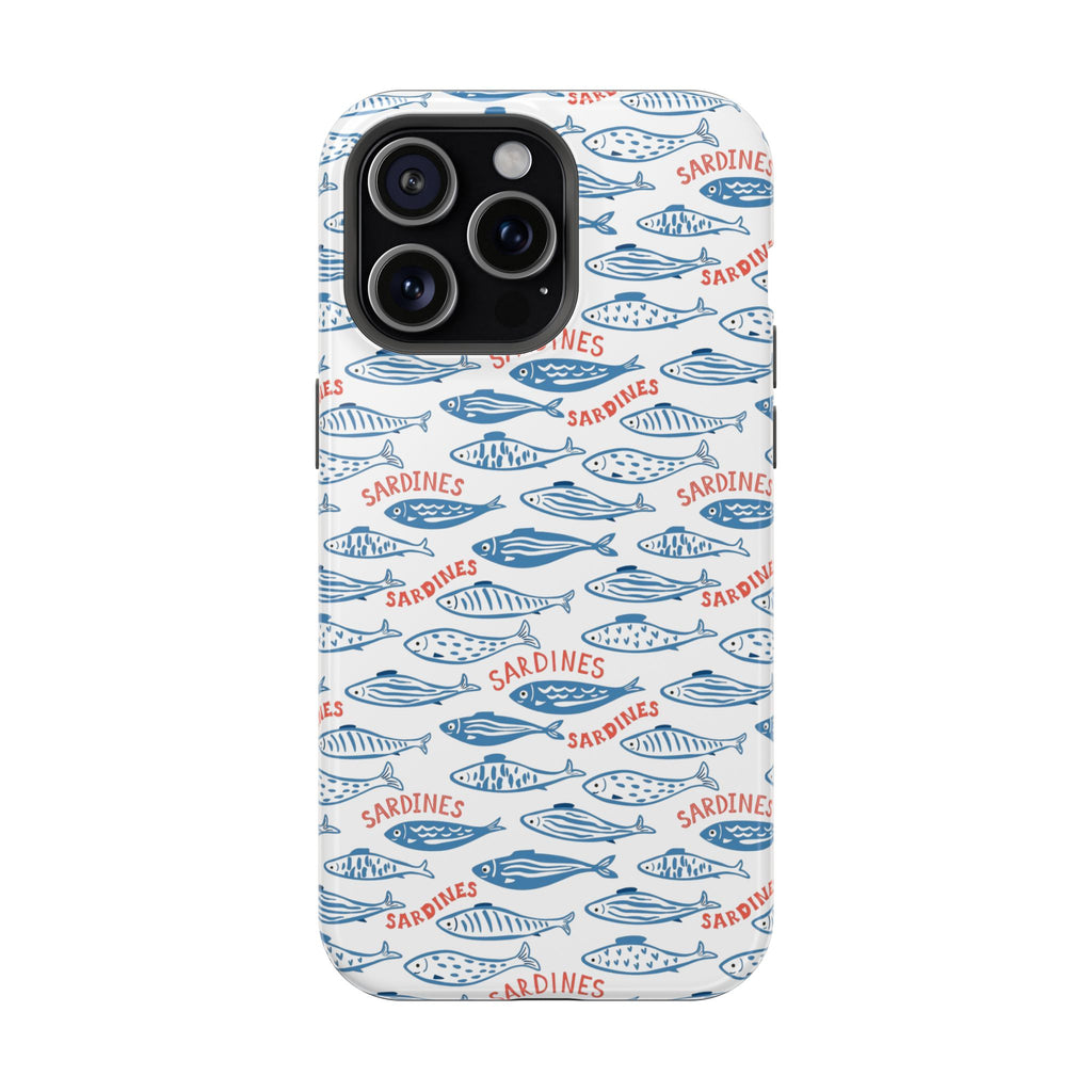 Whimsy Sardine Pattern Magnetic Phone Case — Impact-Resistant iPhone Cover