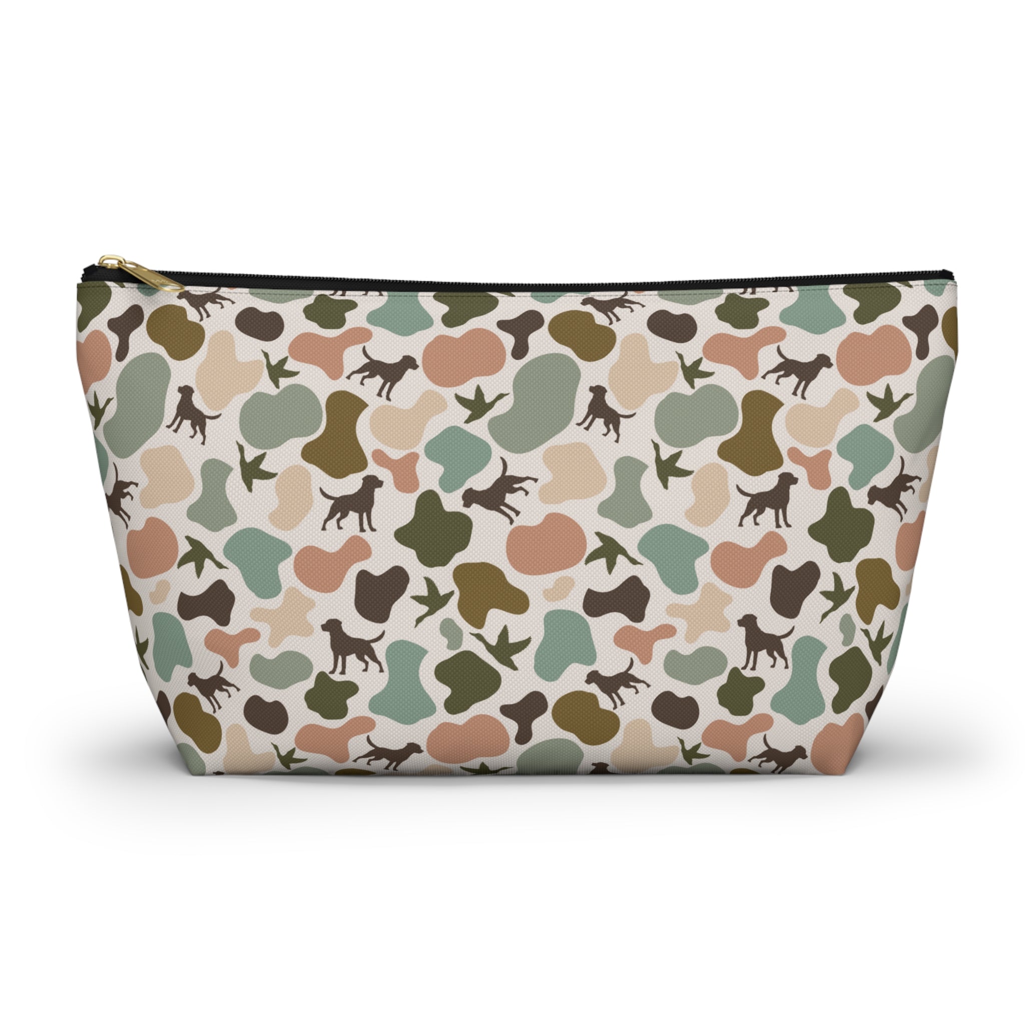 Duck Dog Camo Accessory Pouch, Trendy Makeup Bag, Military Style Zipper Pouch, Perfect for Travel & Gifts, Camouflage Organizer