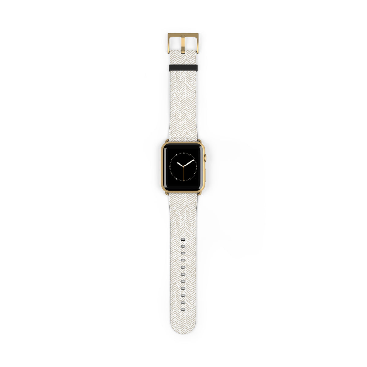 Herringbone Cream Watch Band — Minimal Neutral Apple Watch Strap