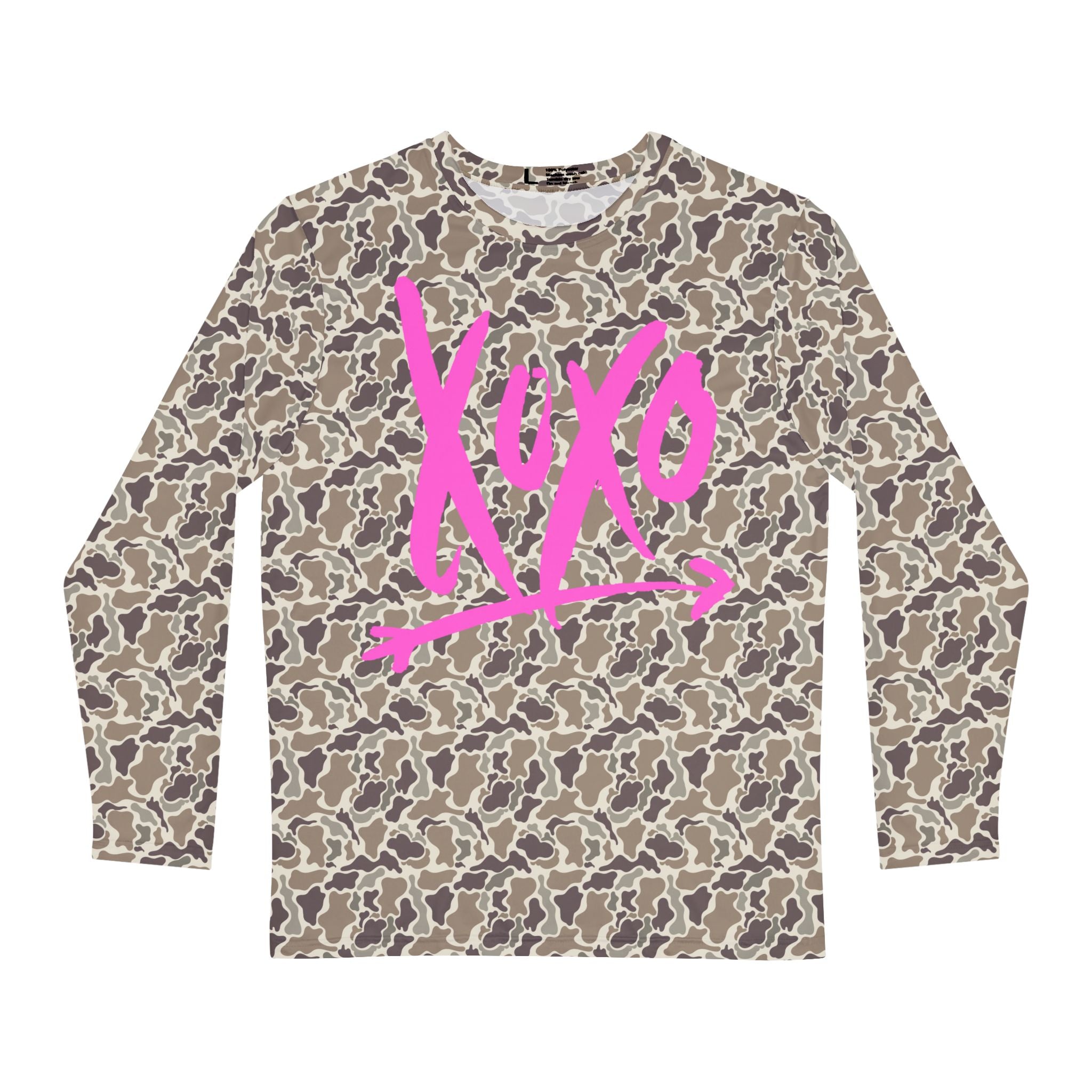 Valentine's Camo Long Sleeve Shirt — "XOXO"