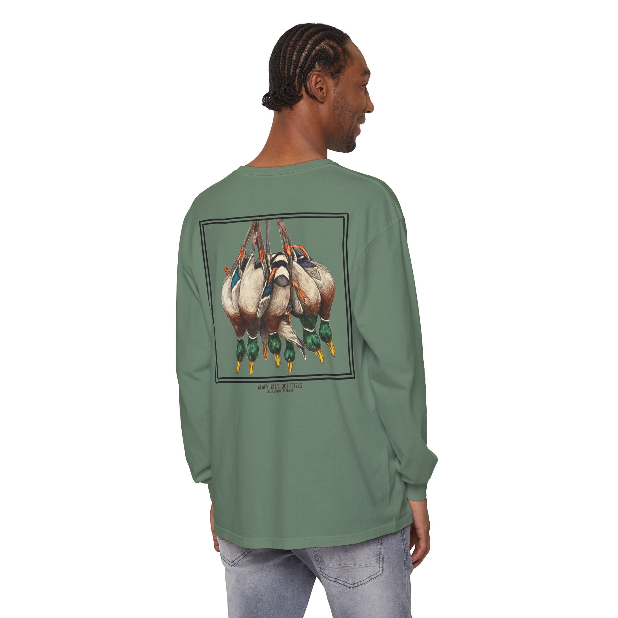 Ducks of the Day Unisex Garment-Dyed Long Sleeve T-Shirt, Casual Wear, Gift for Him/Her, Streetwear, Everyday Comfort, Comfortable Layering
