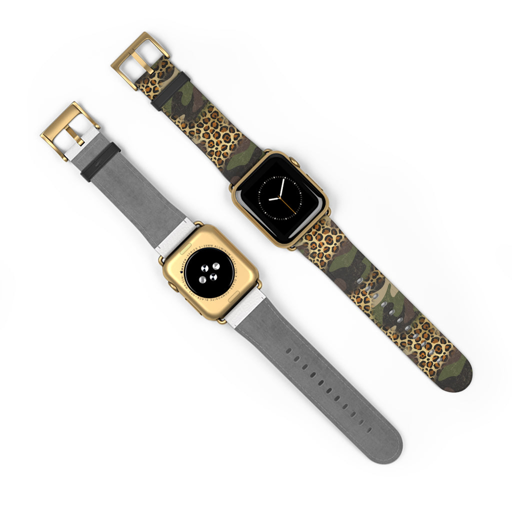 Wild Camo Watch Band, Stylish Camouflage Accessory, Trendy Leopard Print Strap, Unique Gift for Her, Perfect for Outdoor Adventures