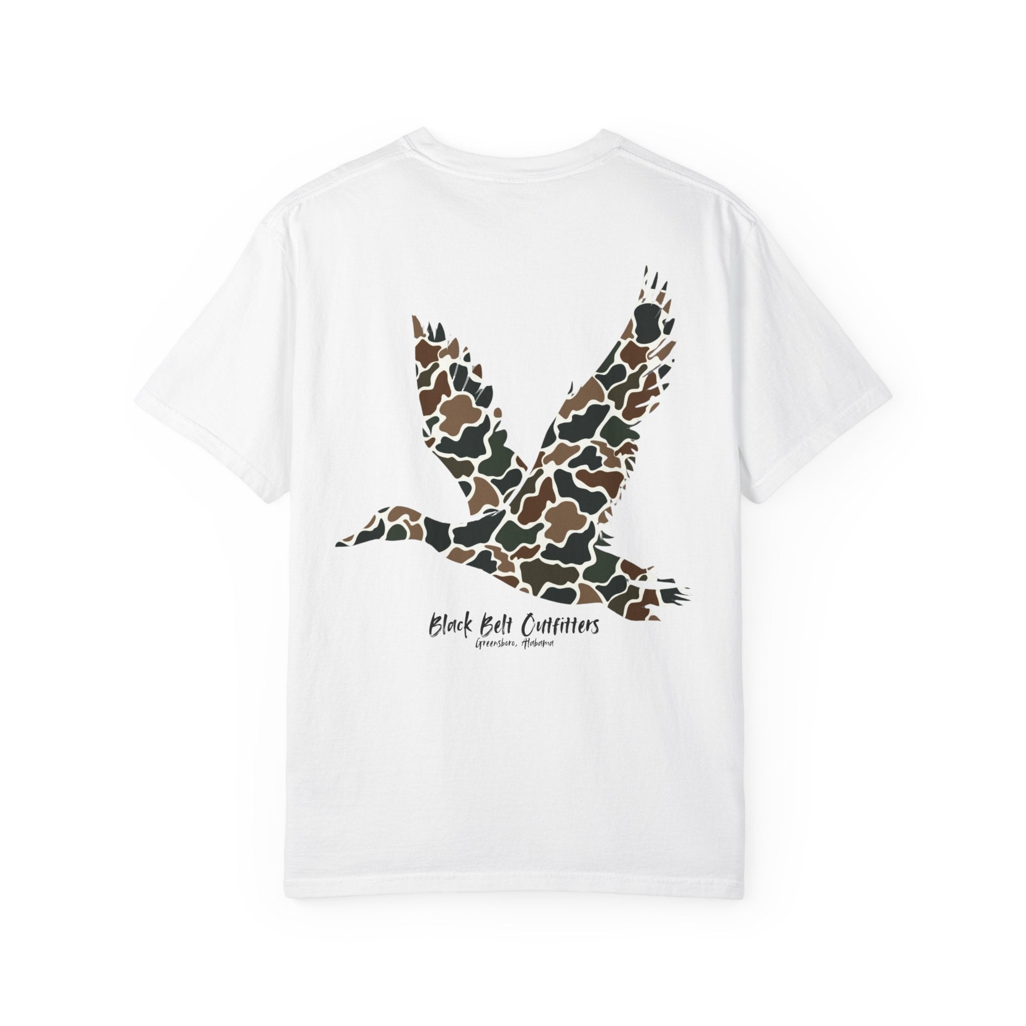 Old School Camo Flying Duck Unisex Garment-Dyed Pocket T-Shirt