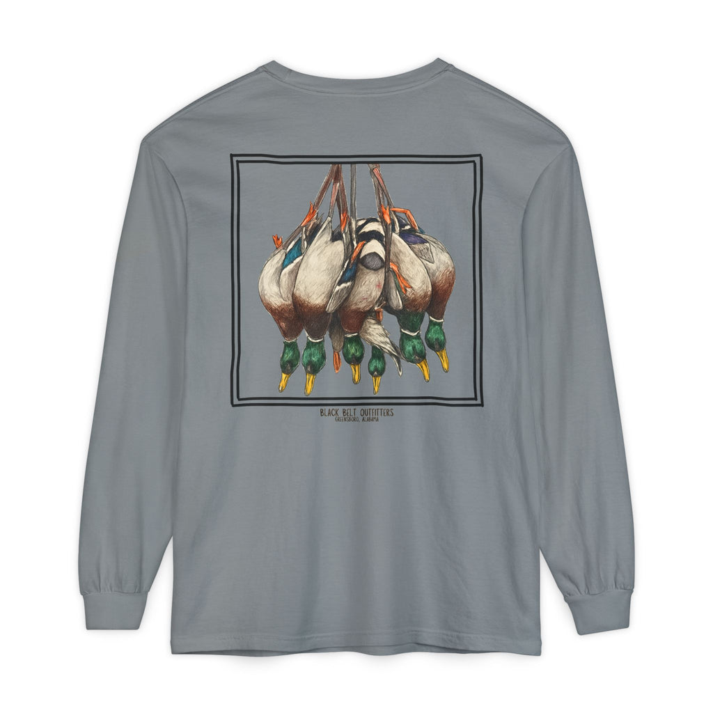 Ducks of the Day Unisex Garment-Dyed Long Sleeve T-Shirt, Casual Wear, Gift for Him/Her, Streetwear, Everyday Comfort, Comfortable Layering