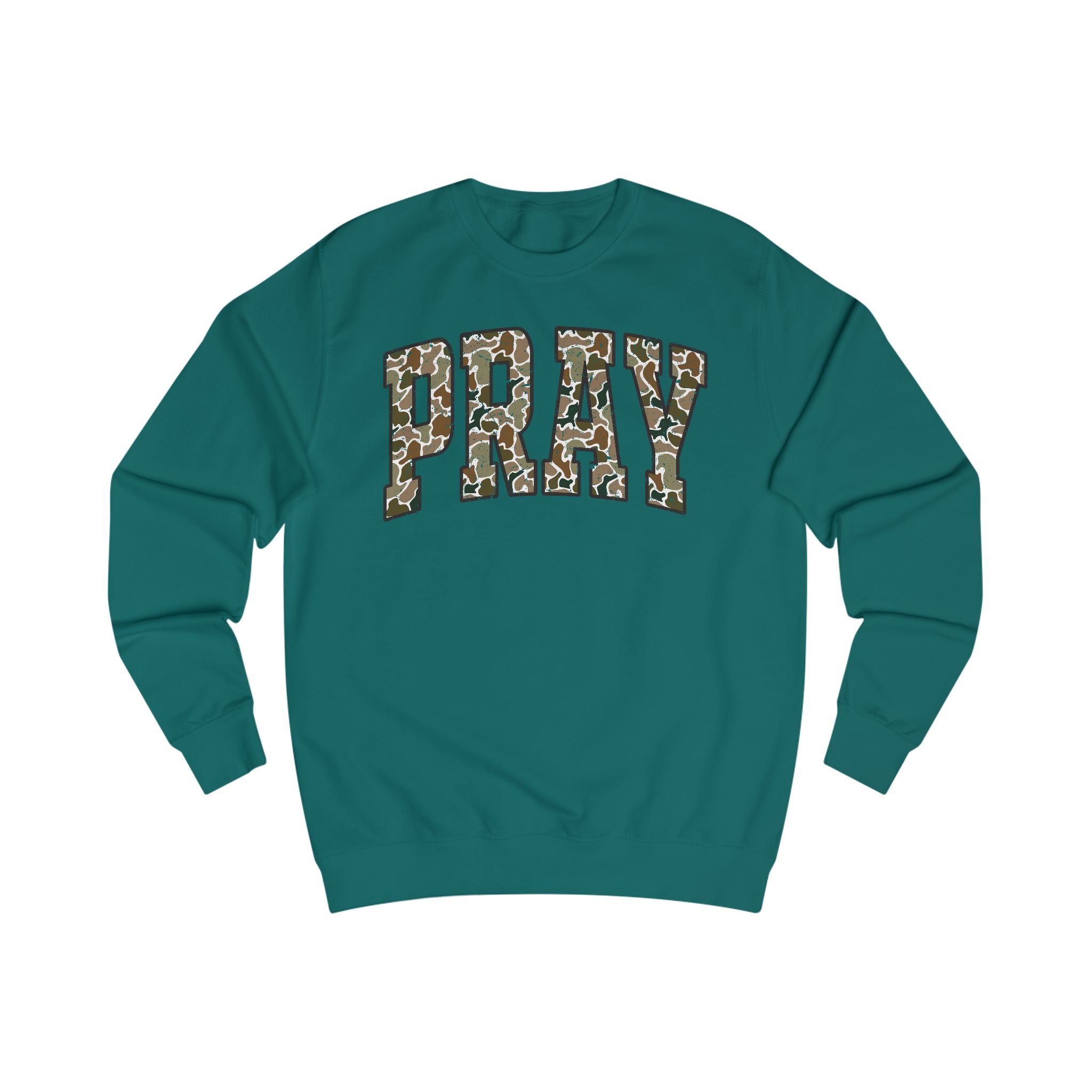 Camo Pray Unisex Sweatshirt, Cozy Graphic Sweater, Casual Gift, Perfect for Fall, Statement Apparel, Inspiring Fashion